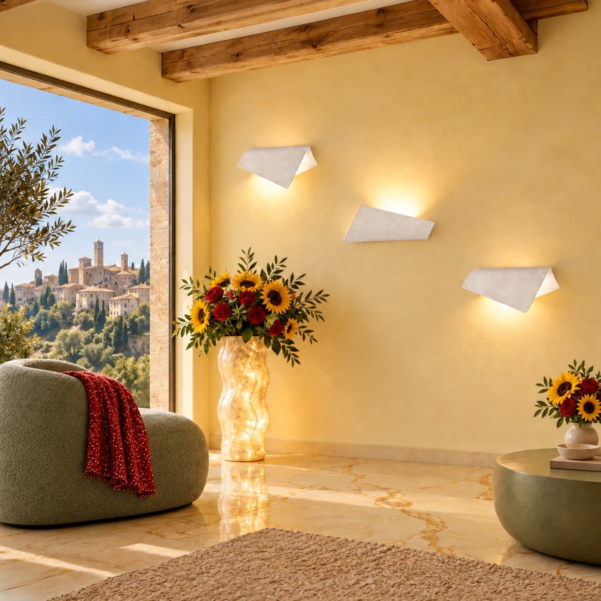 Applique led Promoluce FOLIUM A37 WL LED CCT 1532LM metallo bianco effetto muro verniciabile monoemissione - 2