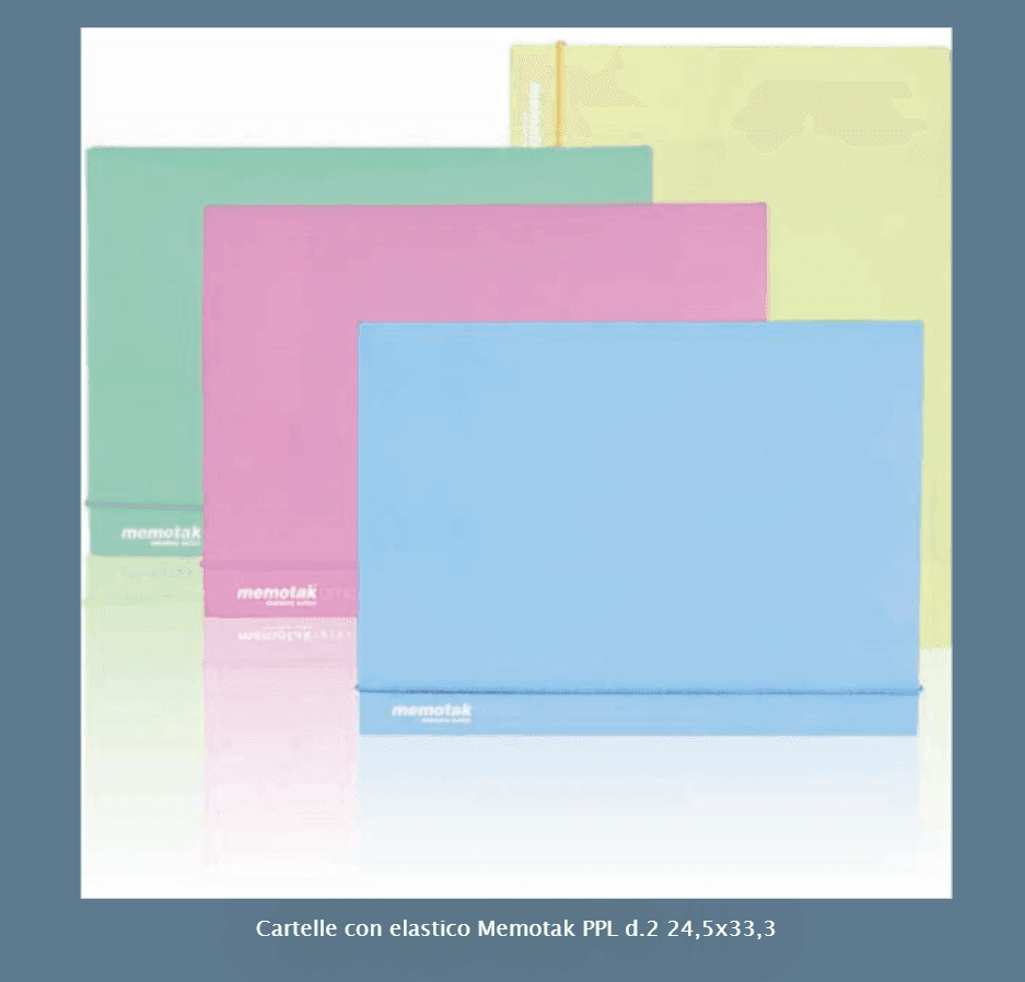 Memotak - Cartelle con elastico Memotak PPL d.2 24,5x33,3 (Colore Random) - 2
