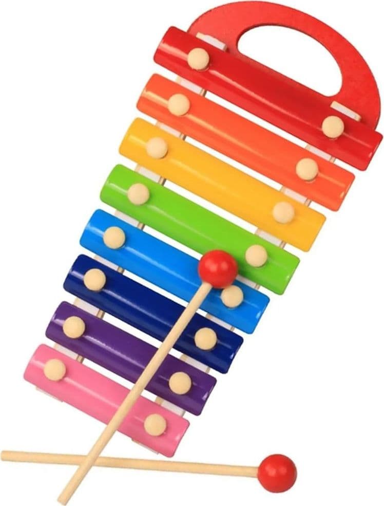XILOFONO ARCOBALENO STRUMENTO A PERCUSSIONE GLOCKENSPIEL A 8 NOTE GIOCO PER BAMBINI 07523
