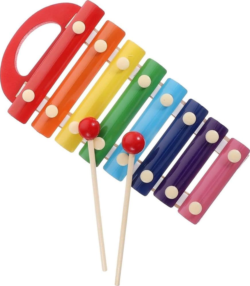 XILOFONO ARCOBALENO STRUMENTO A PERCUSSIONE GLOCKENSPIEL A 8 NOTE GIOCO PER BAMBINI 07523 - 4