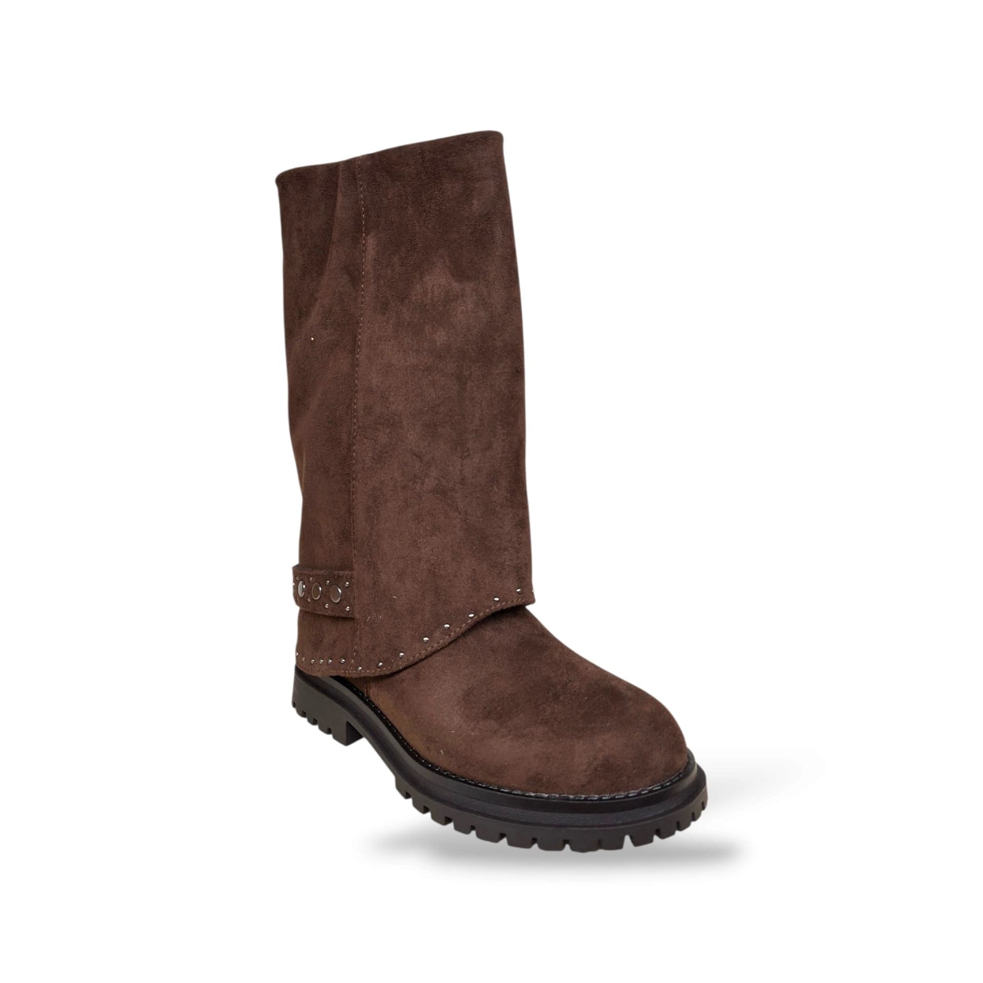 Melania MS65075 Stivali Bambine Ragazze Marrone Nero | Pelle Borchie Rock Zip Laterale Grintoso Trendy Moda Autunno Inverno Versatile Casual Elegante | Taglie 31-36 | Scarpetteria Gica - 2
