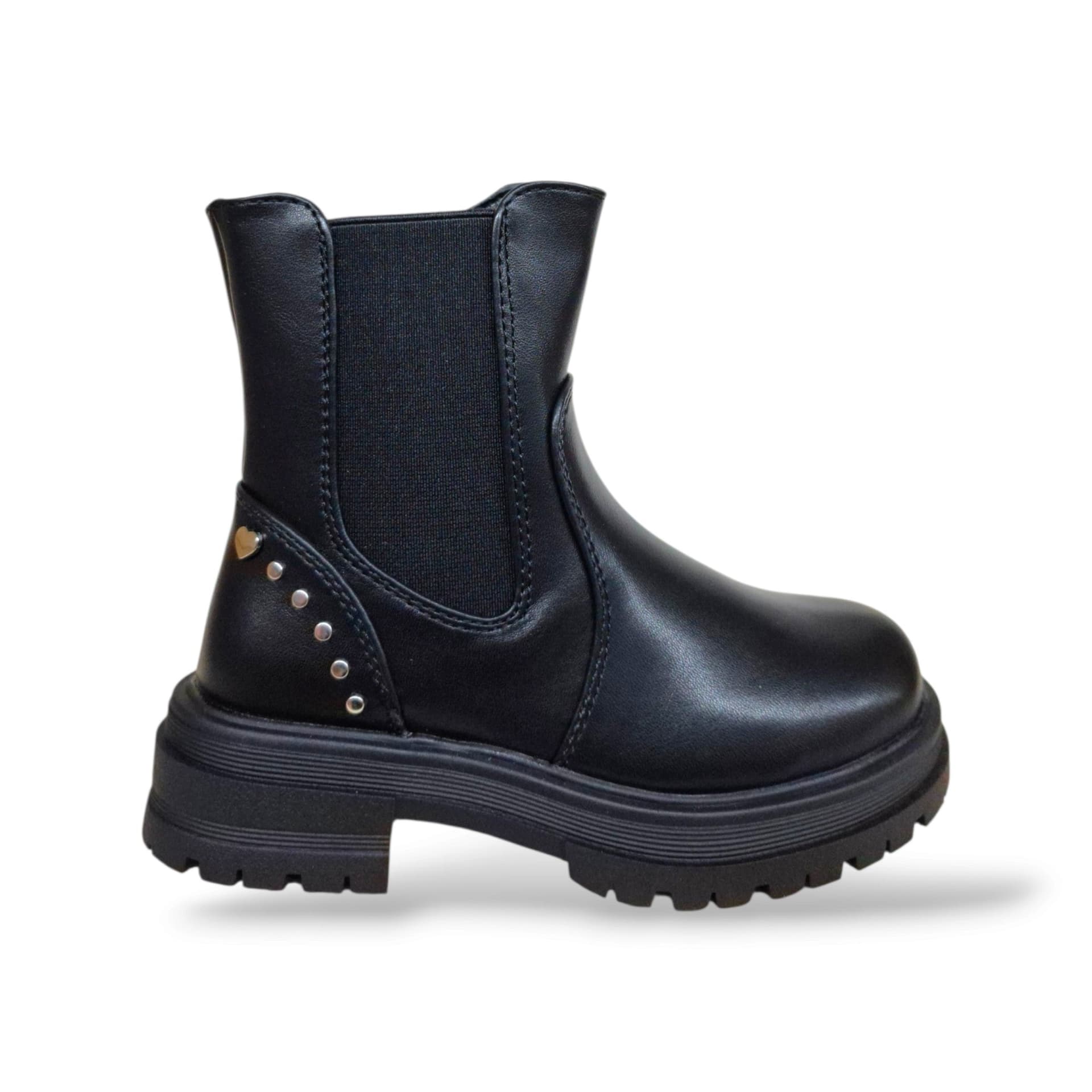 Melania MS65054 Stivaletto Bambine Ragazze Nero | Pelle Nera Zip Laterale Versatile Grintoso Moderno Moda Autunno Inverno Scuola Casual Elegante Gamma Completa | Taglie 25-36 | Scarpetteria Gica