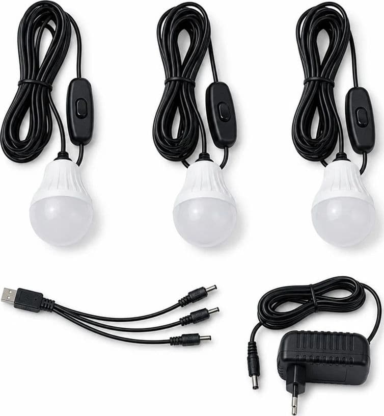 KIT SISTEMA ILLUMINAZIONE PANNELLO SOLARE 3 LAMPADINE ALTOPARLANTE RADIO USB BATTERIA - 8