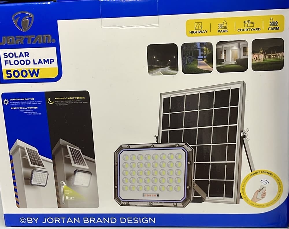 FARO PROIETTORE LED AD ENERGIA SOLARE IMPERMEABILE 500 W IP66 PER ESTERNI TELECOMANDO - 2