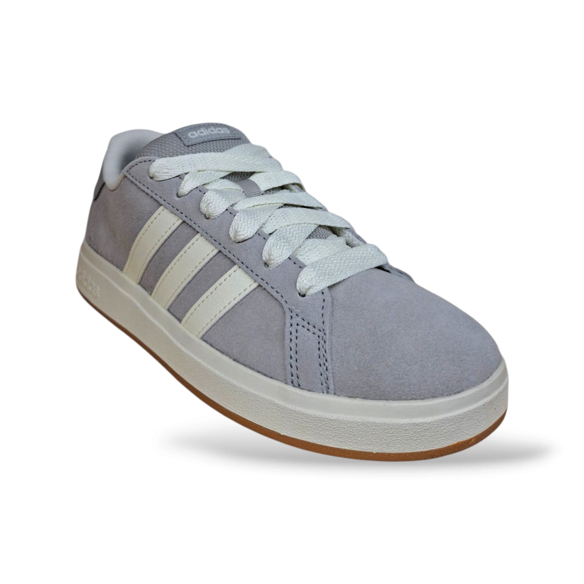 Adidas Grand Court JH6179 Sneakers Bambini Ragazzi Grigio | Suede Morbido Lacci Stile Court Elegante Versatile Minimal Scuola Tempo Libero | Taglie 36-40 | Scarpetteria Gica - 2