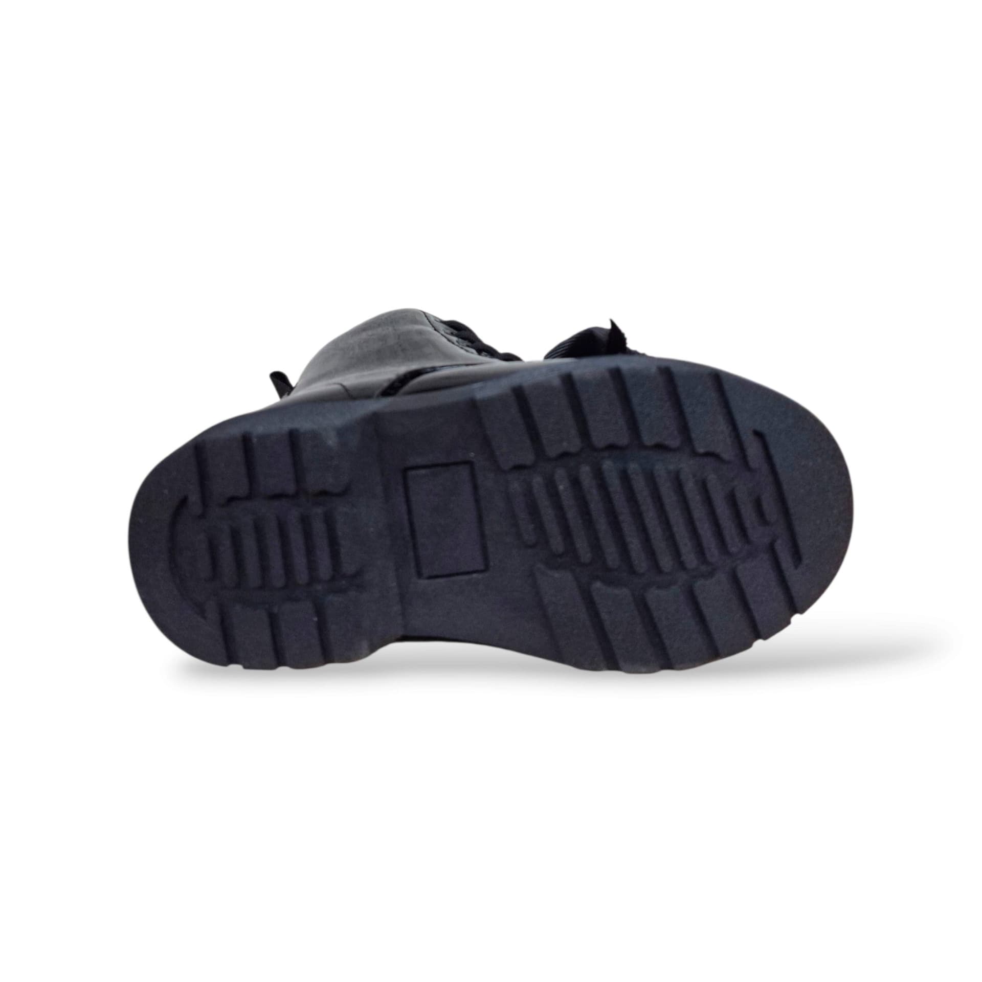 Melania MS65101 Anfibio Bambine Ragazze Nero Vernice | Lucido Fiocco Estraibile Romantico Laccio Zip Laterale Trendy Grintoso Rock Moda Autunno Inverno | Taglie 25-36 | Scarpetteria Gica - 5