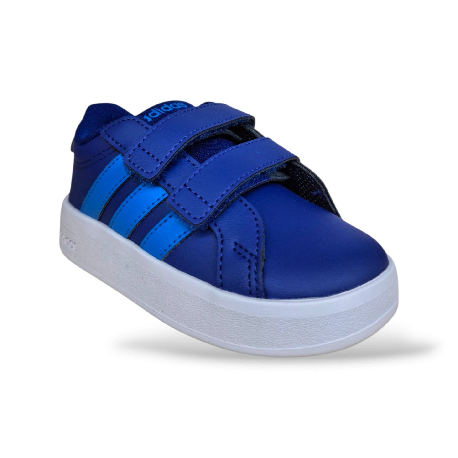 Adidas Grand Court KI7187 Sneakers Bambini Blue Azzurro | Pelle Vera Strappo Velcro Pratico Comodo Leggero Scuola Materna Primaria Back to School | Taglie 20-27 | Scarpetteria Gica - 2