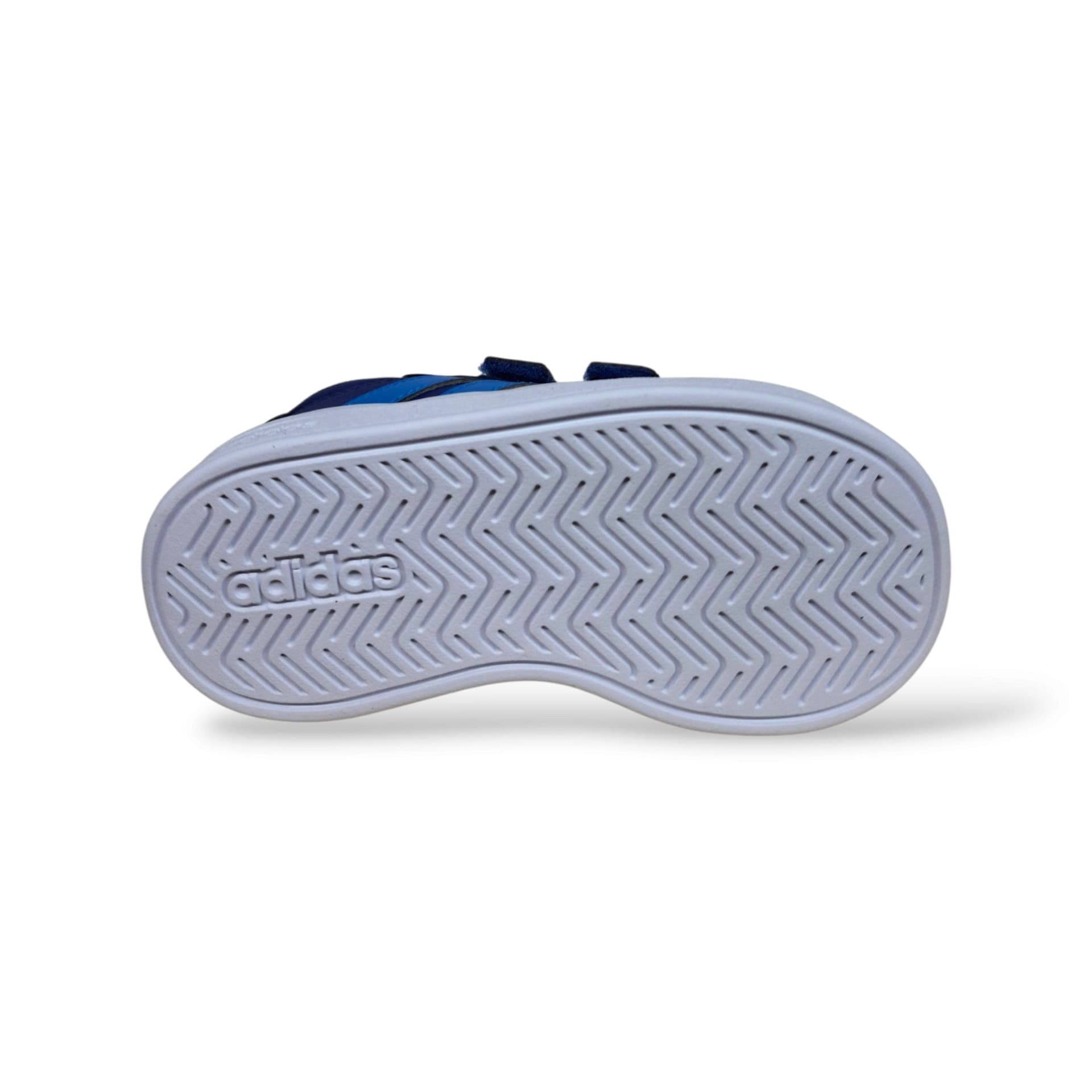 Adidas Grand Court KI7187 Sneakers Bambini Blue Azzurro | Pelle Vera Strappo Velcro Pratico Comodo Leggero Scuola Materna Primaria Back to School | Taglie 20-27 | Scarpetteria Gica - 5