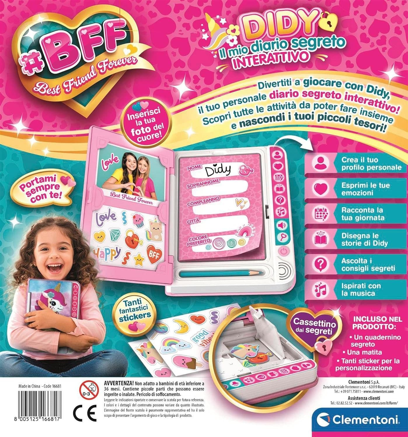 Clementoni - BFF Diario Segreto Unicorno Didy 16681 - 5