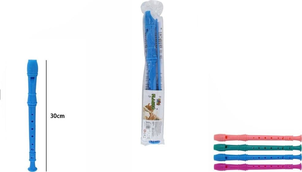 FLAUTO DOLCE SOPRANO COLORATO A 8 FORI DITEGGIATURA TEDESCA GIOCO BAMBINI DA 30CM 31522 - 2