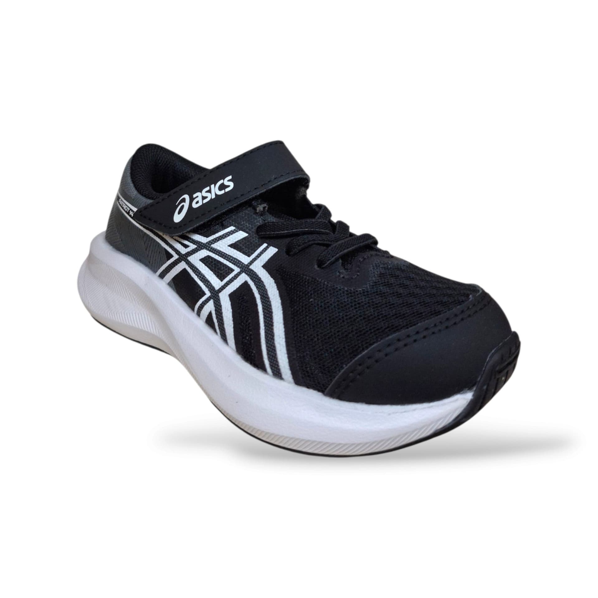 ASICS Patriot 14 14A391 Sneakers Bambina Ragazza Nero Bianco | Mesh Traspirante Laccio Elastico Velcro Ammortizzata Leggera Sportiva Scuola | Taglie 27-35 | Scarpetteria Gica - 2
