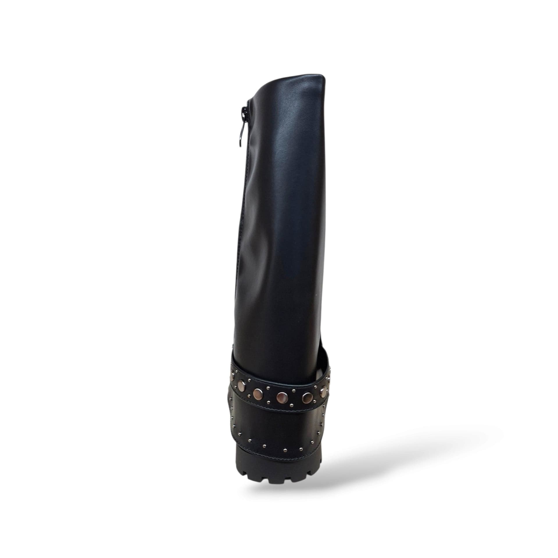 Melania MS65075 Stivali Bambine Ragazze Nero | Pelle Nera Borchie Rock Zip Laterale Alto Grintoso Potente Contemporaneo Moda Autunno Inverno Iconico | Taglie 31-36 | Scarpetteria Gica - 3
