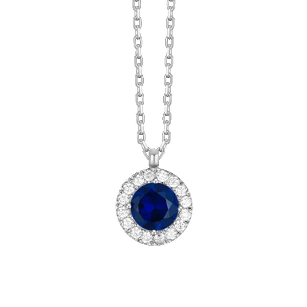 LUCA BARRA  -  COLLANA DONNA IN ACCIAIO CON ELEMENTO CON ZIRCONI BLU E BIANCHI - 2