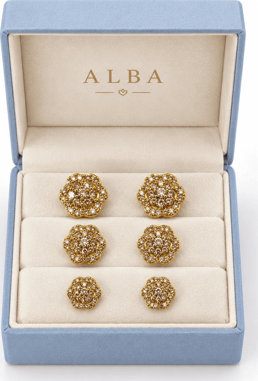 Alba Bijoux –  Orecchini Set Roseto Gold - 5