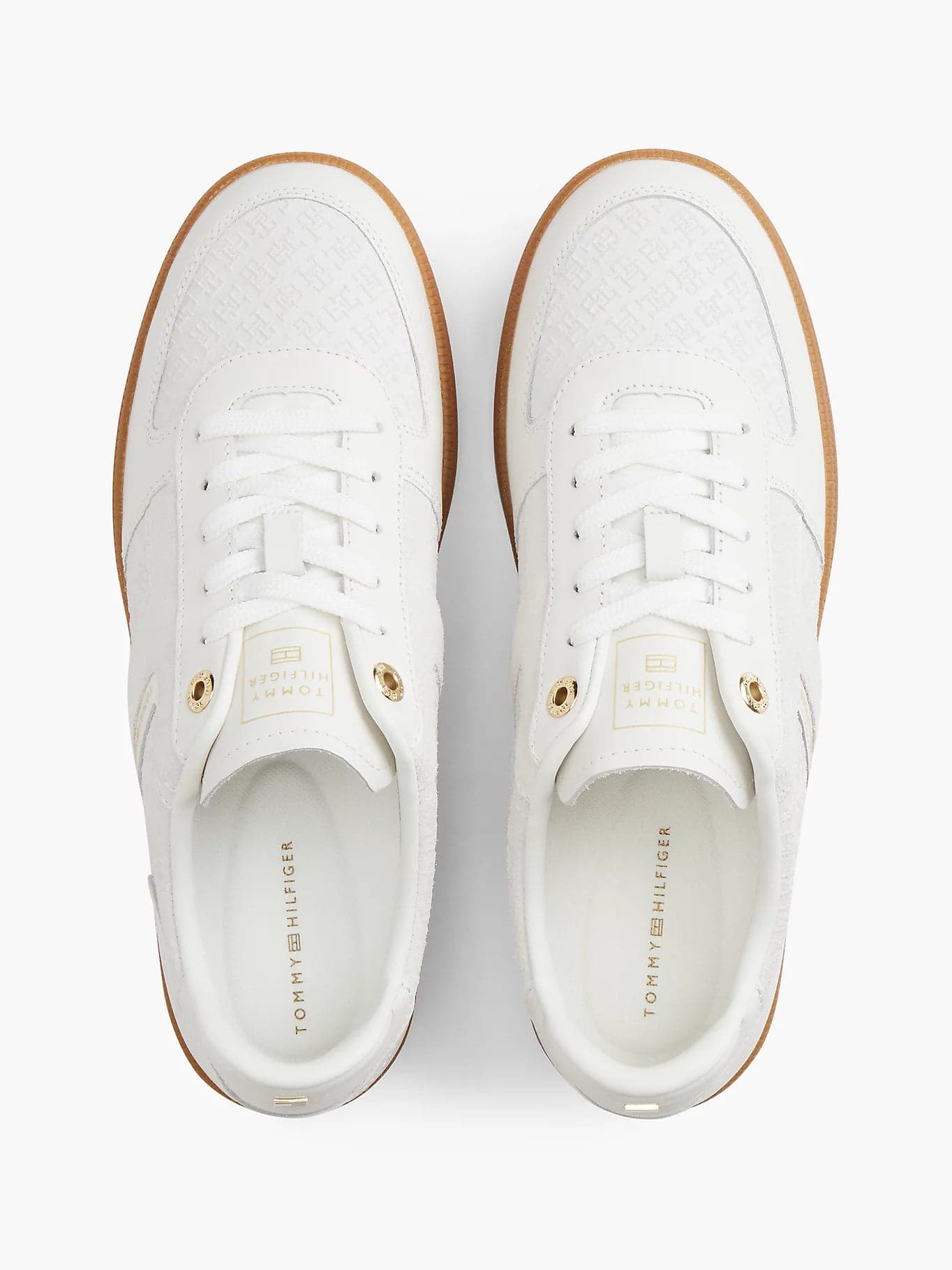 Tommy Hilfiger scarpe donna Sneakers TH Tribeca in pelle con monogrammi TH in rilievo FW0FW09691YBL - 4