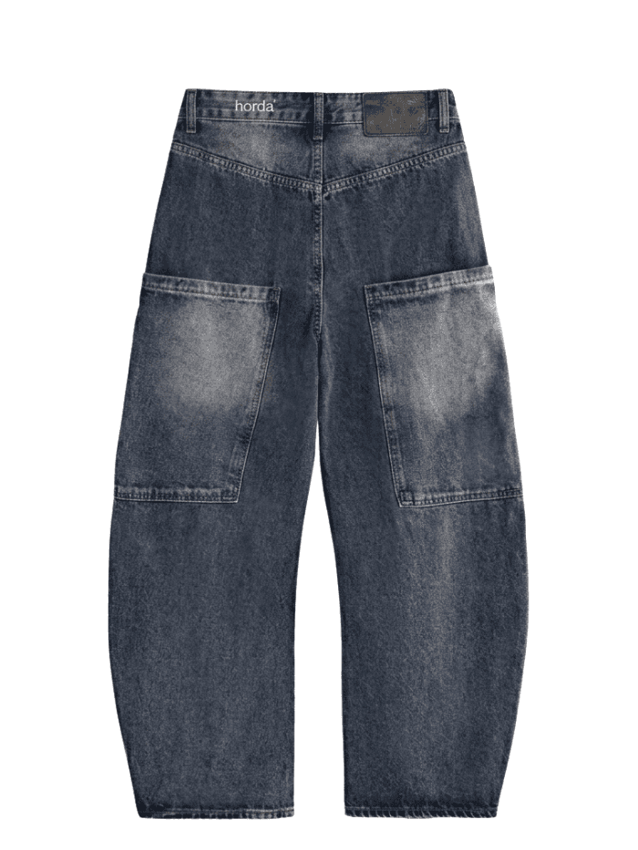Jeans Balloon In Cotone 100% – Fit Wide Leg Distressed Vintage - 2