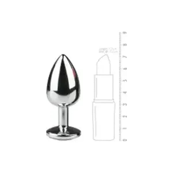 Plug anale piccolo metallo argento base cristallo sex toy liscio waterproof - 4