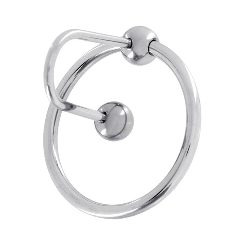 Spermstopper 30 mm in acciaio con anello e inserto uretrale accessorio fetish uomo - 2