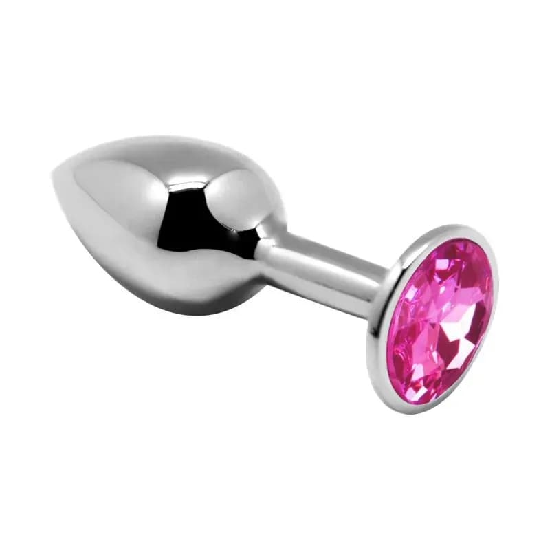 Plug anale in metallo Large con gemma decorativa base larga sex toy 9 cm Alive Large - 2