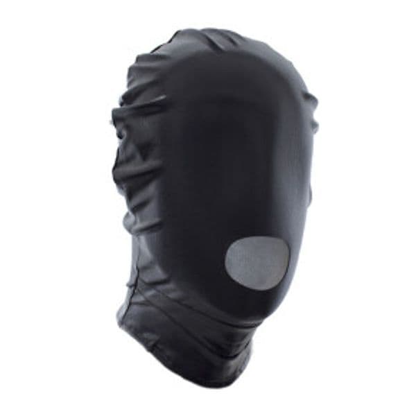 Cappuccio fetish nero BDSM occhi coperti apertura bocca bondage adulto - 4