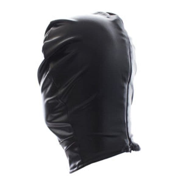 Cappuccio fetish nero BDSM occhi coperti apertura bocca bondage adulto - 6