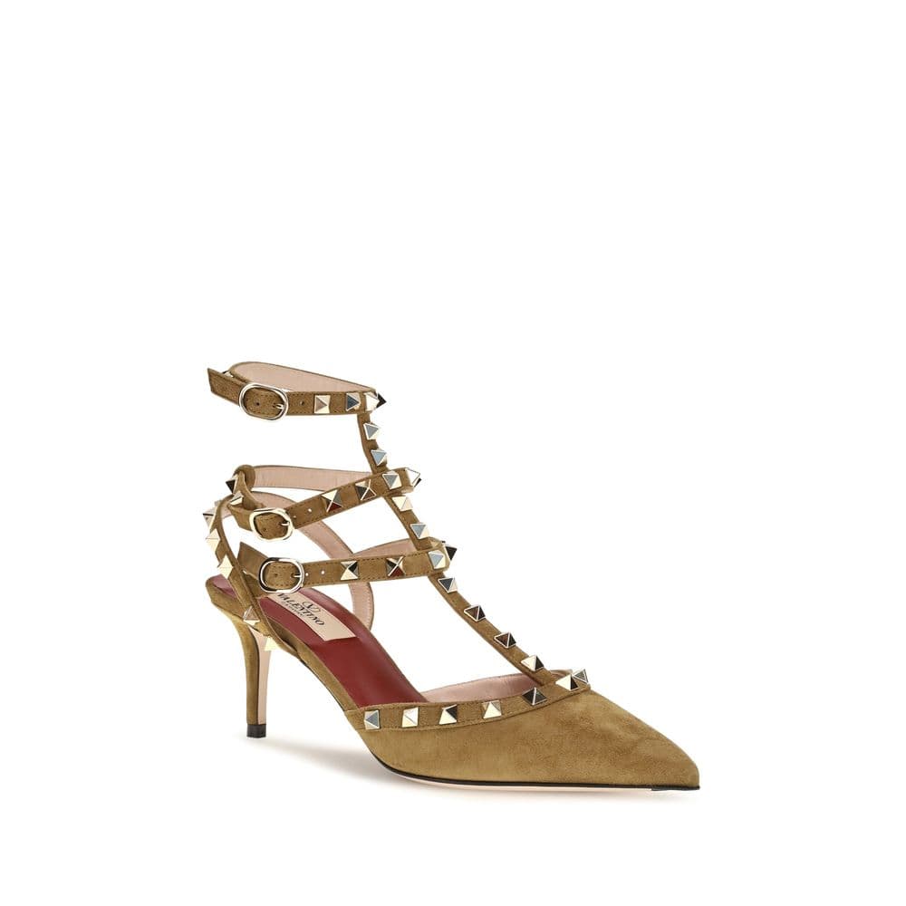 Valentino Garavani Beige Suede Leather High Heel Pumps - 2