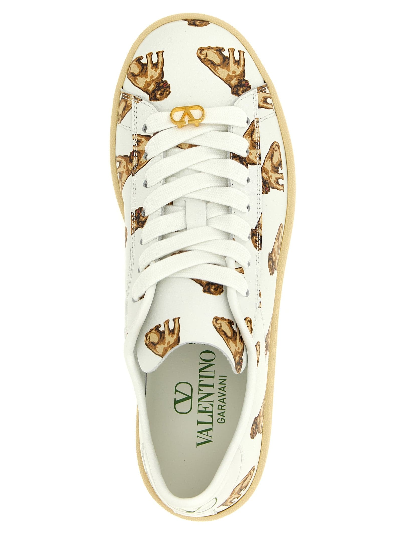 Valentino Garavani White Calfskin Low Top Sneakers - 4
