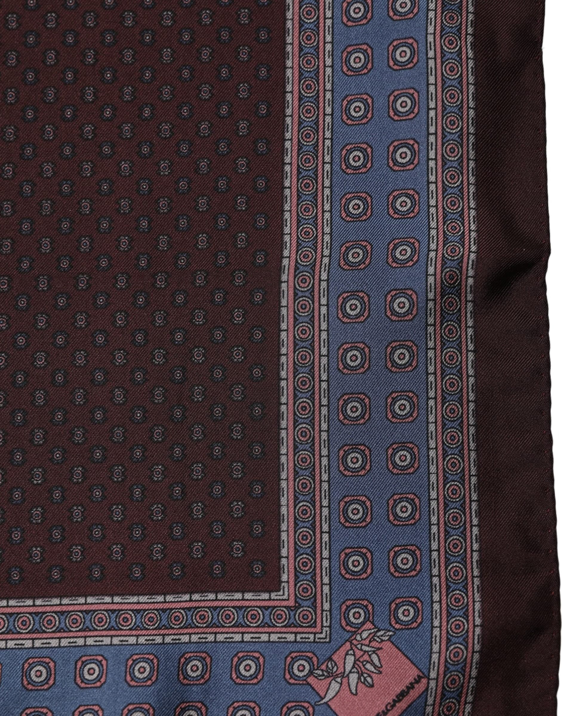 Dolce & Gabbana Maroon Geometric Handkerchief Pocket Scarf - 3