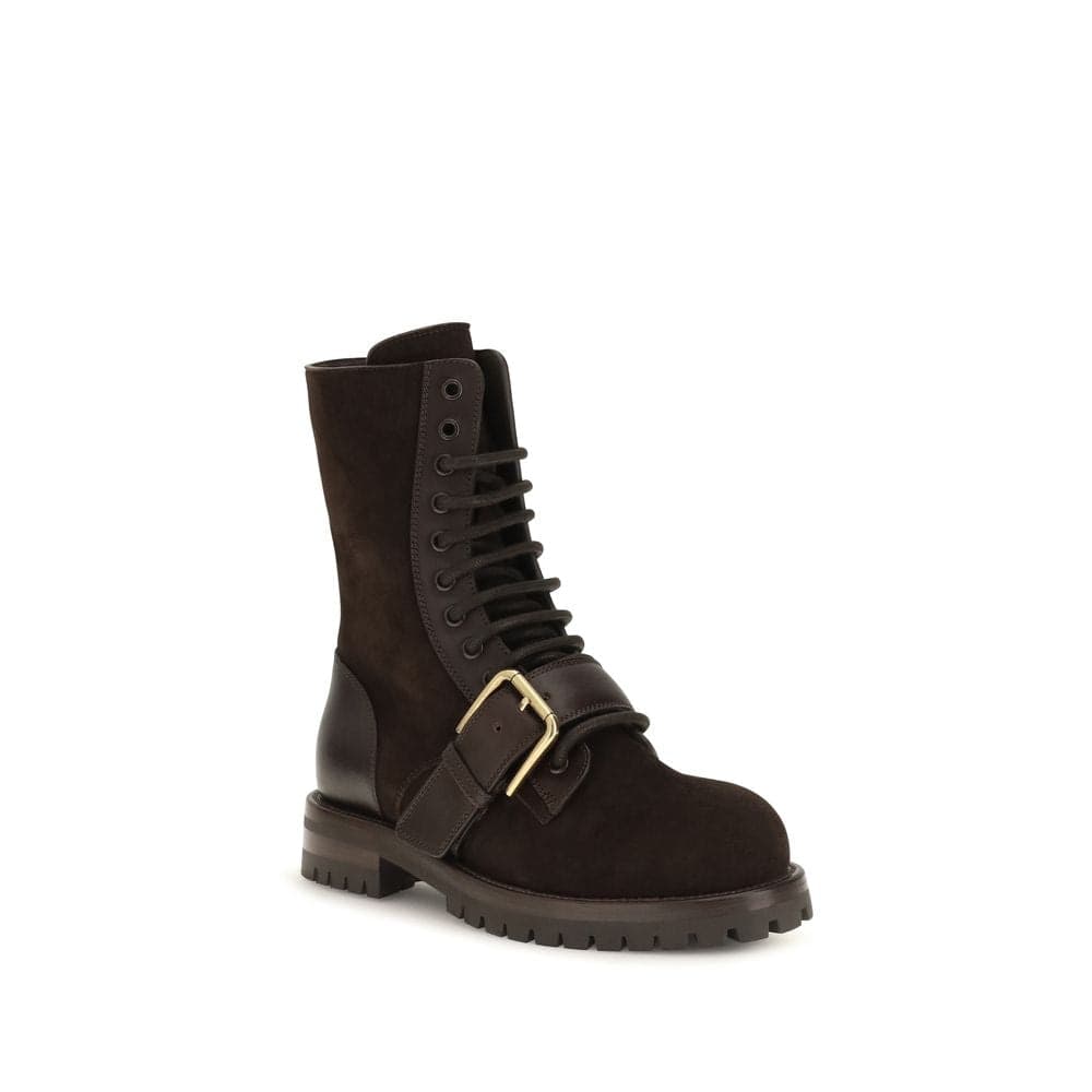 Dolce & Gabbana Black Calf Leather Bos Taurus Lace-Up Boots - 2