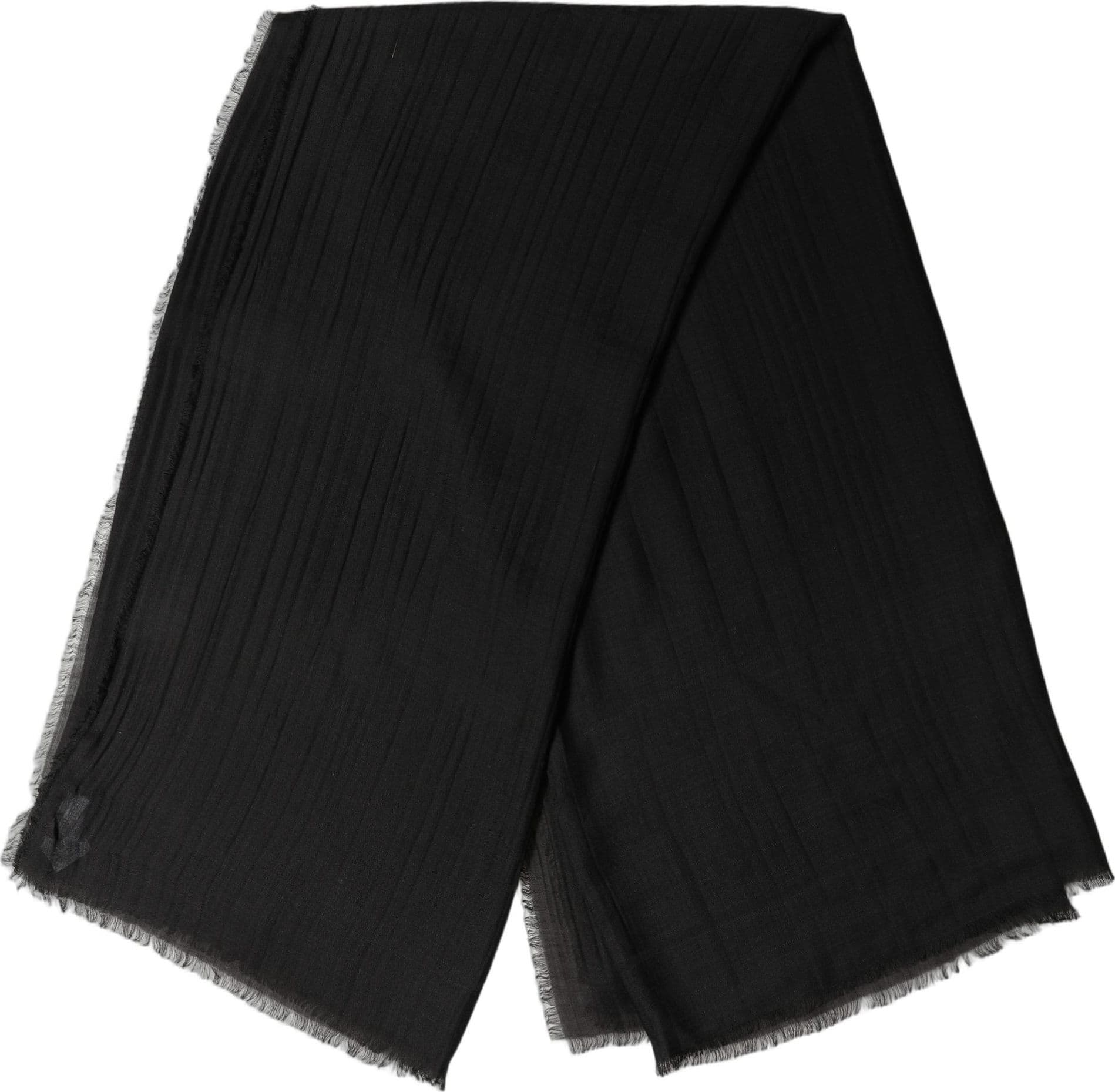 Dolce & Gabbana Black Silk Wool Fringed Men Lace Stole Scarf - 2