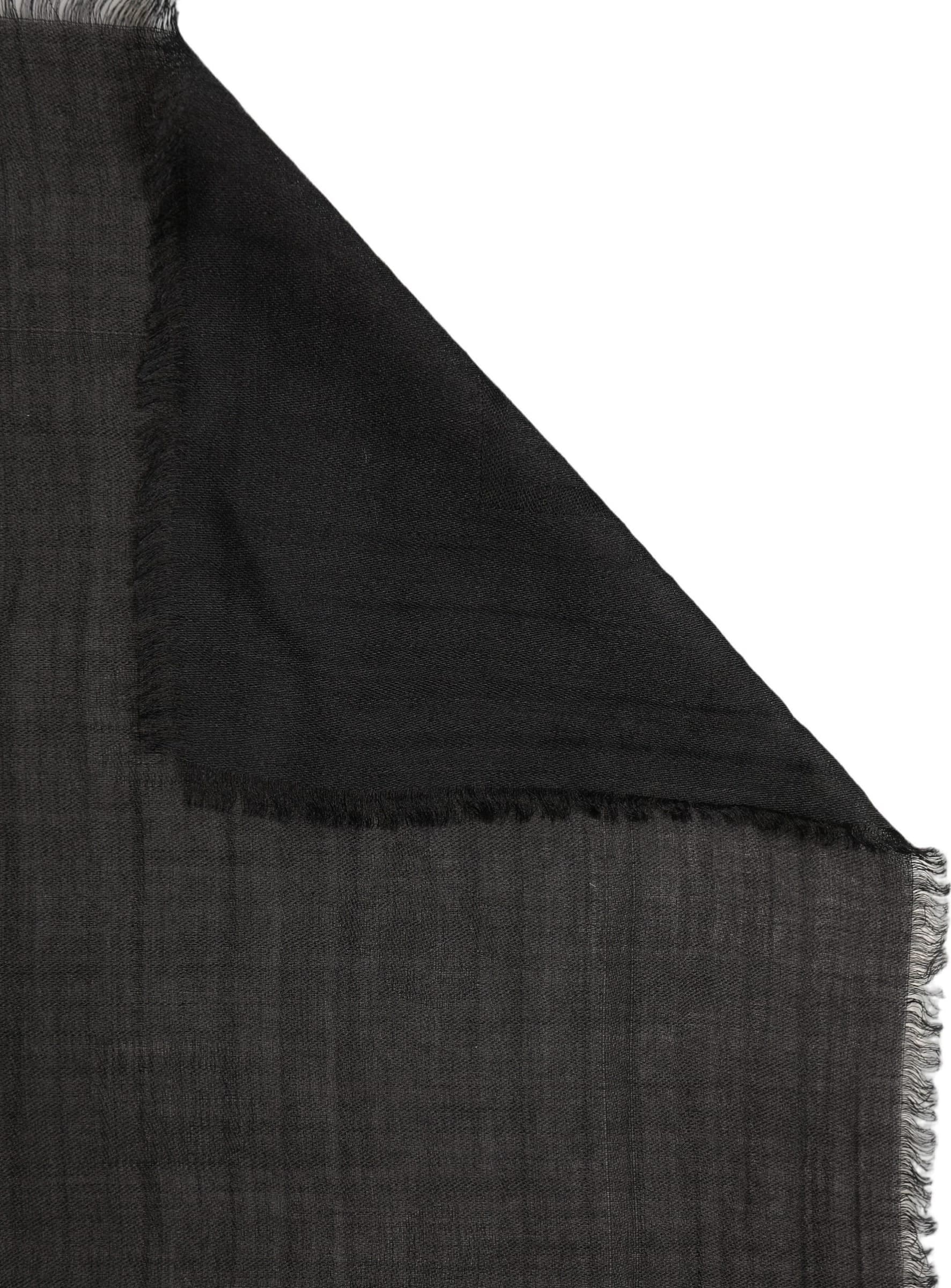 Dolce & Gabbana Black Silk Wool Fringed Men Lace Stole Scarf - 4