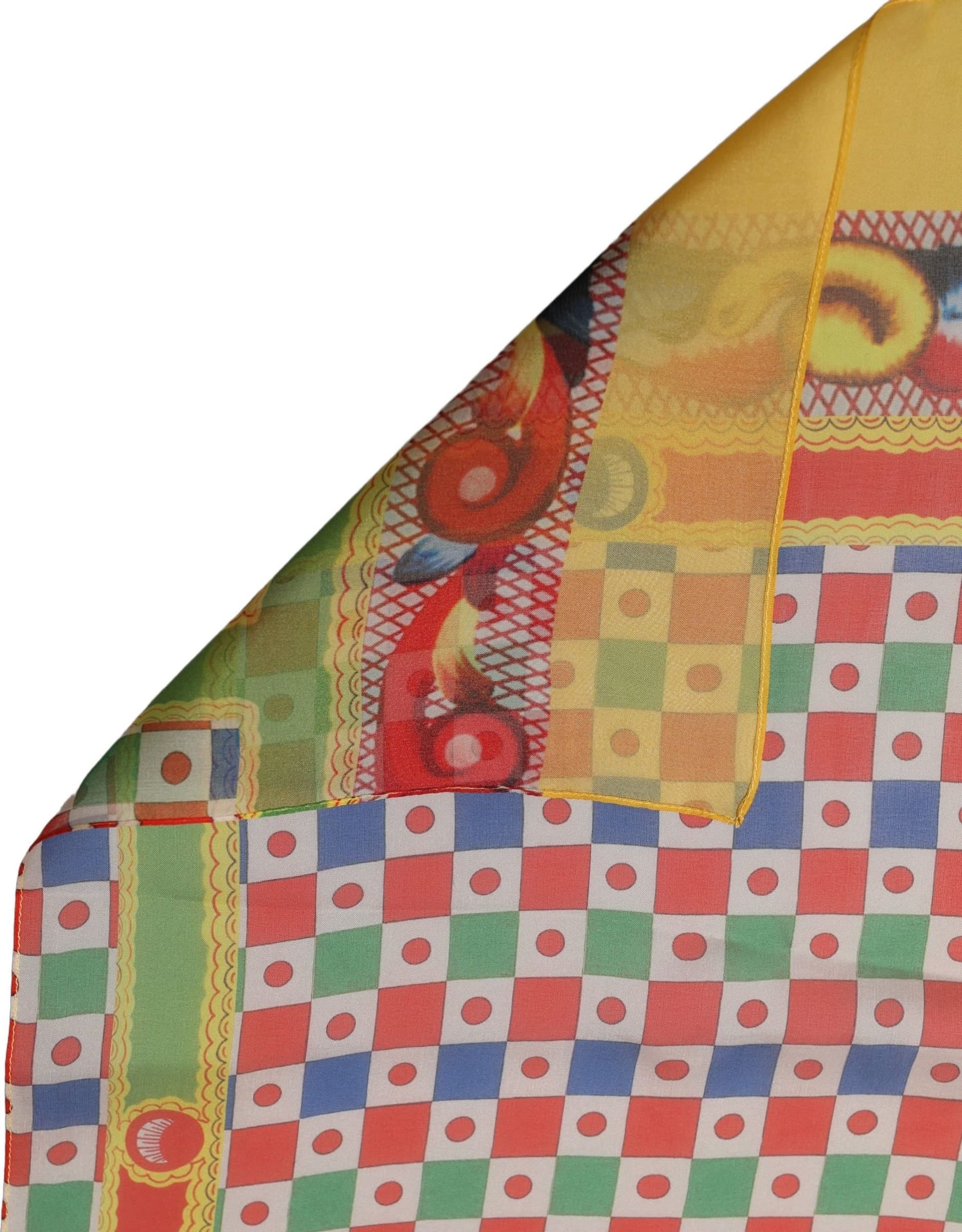 Dolce & Gabbana Multicolor Silk Carretto Print Stole Scarf - 3