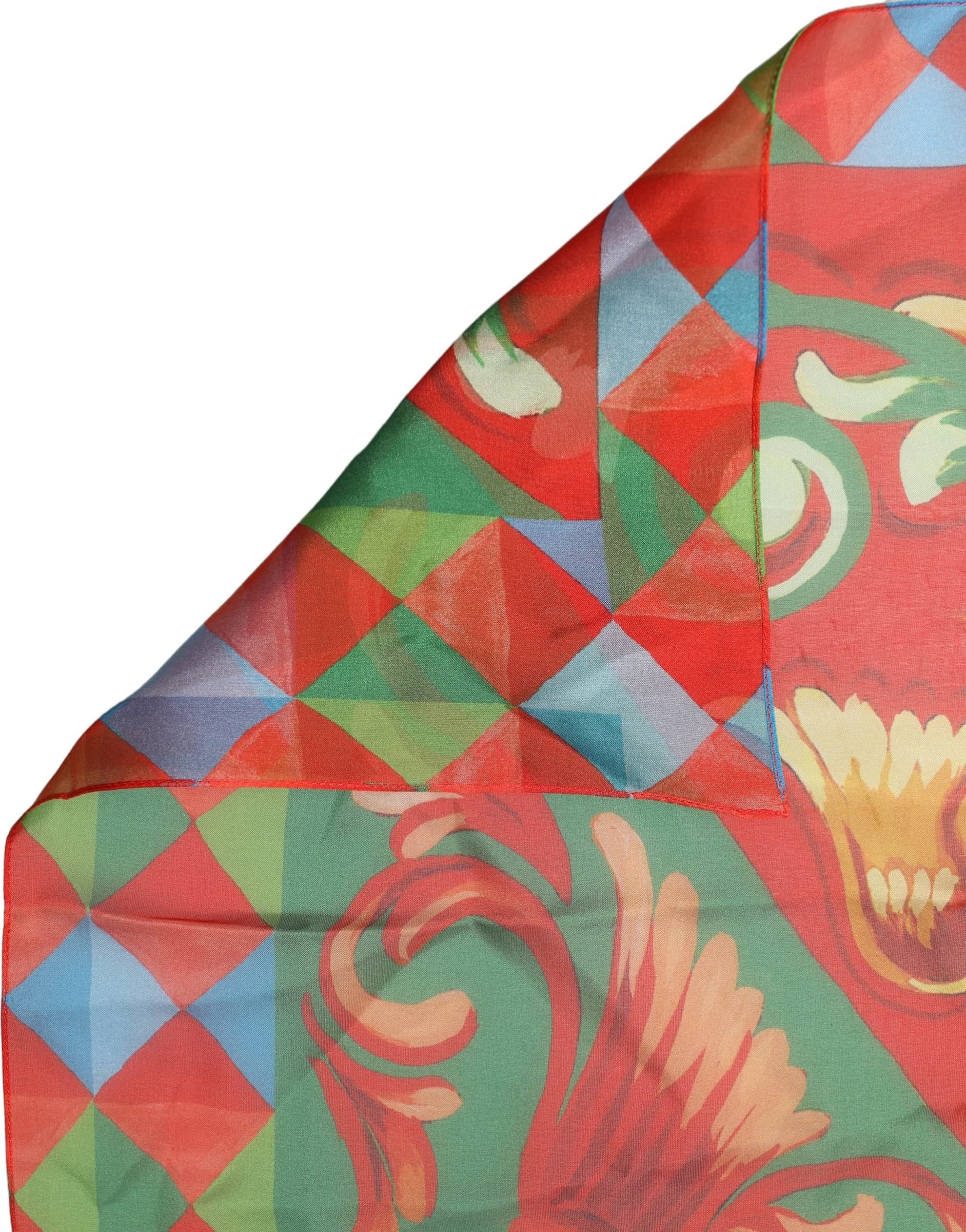 Dolce & Gabbana Multicolor Silk Printed Square Foulard Scarf - 3