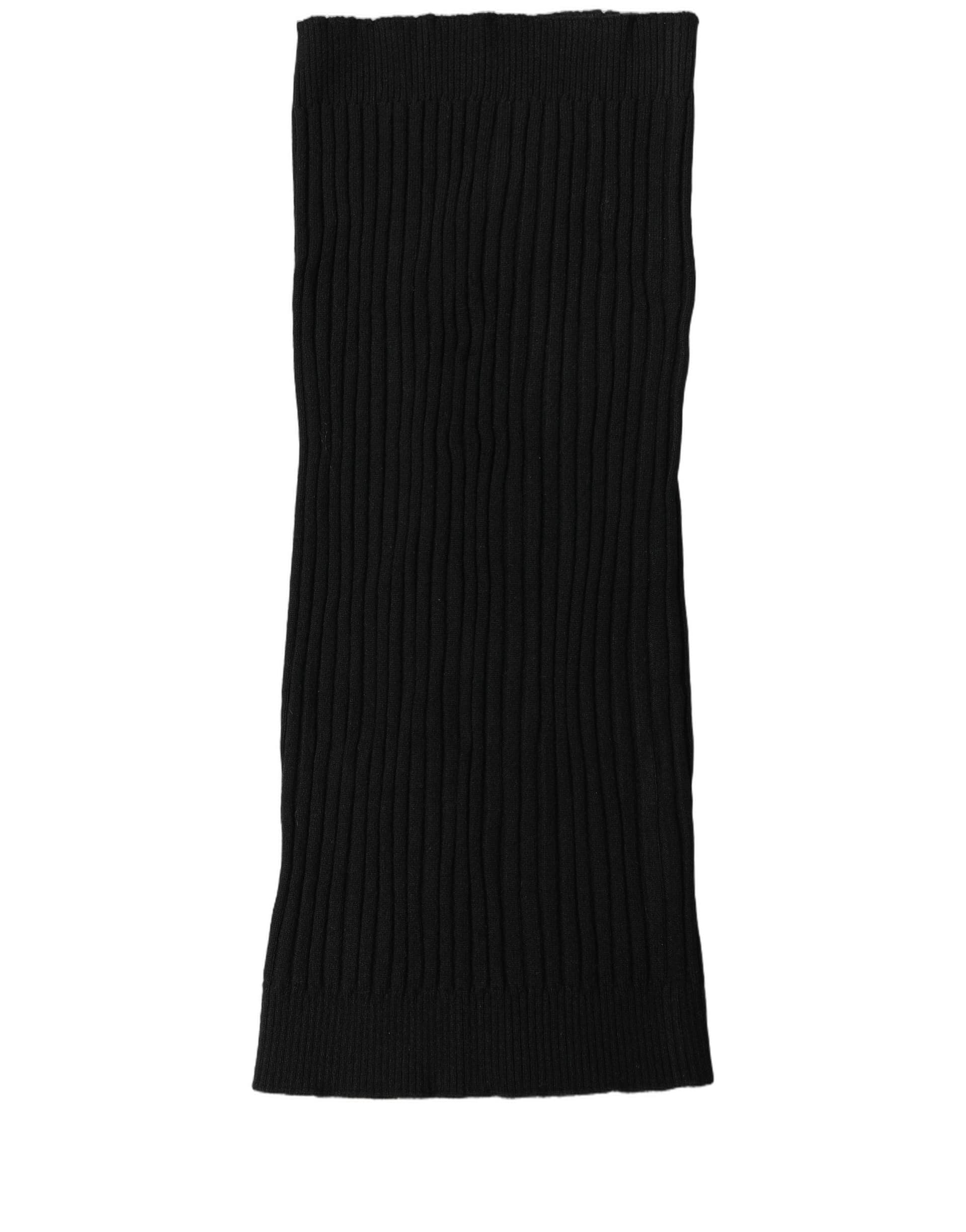 Dolce & Gabbana Black Cashmere Ribbed Knit Neck Warmer - 2