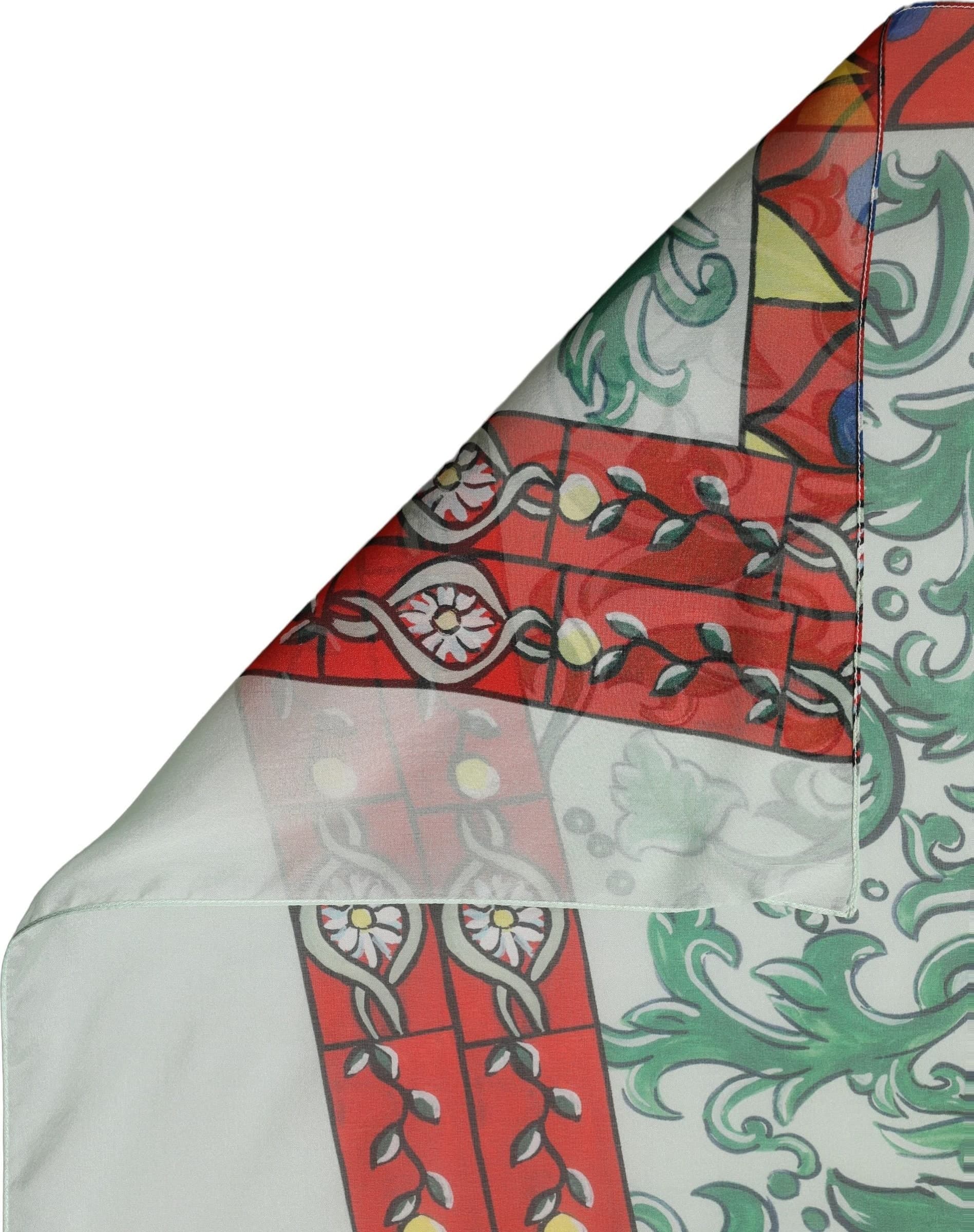 Dolce & Gabbana Multicolor Silk Printed Square Foulard Scarf - 2