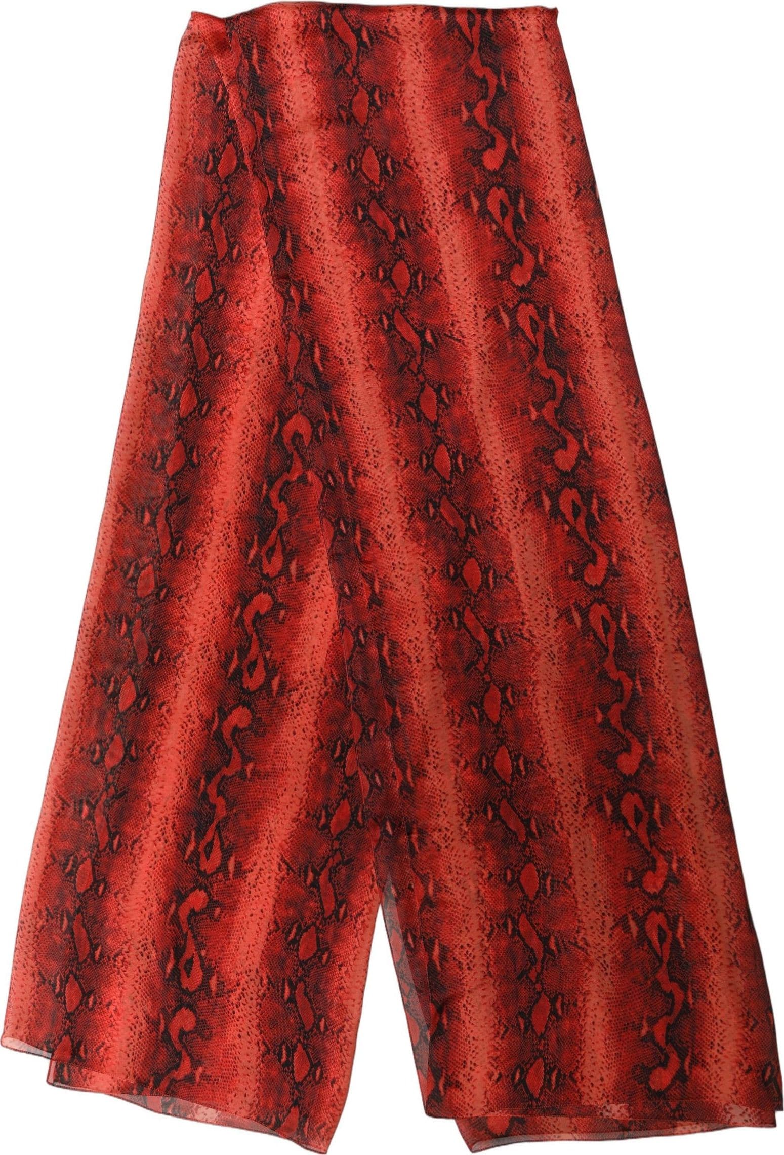 Dolce & Gabbana Red Black Printed Silk Sheer Foulard Scarf - 2