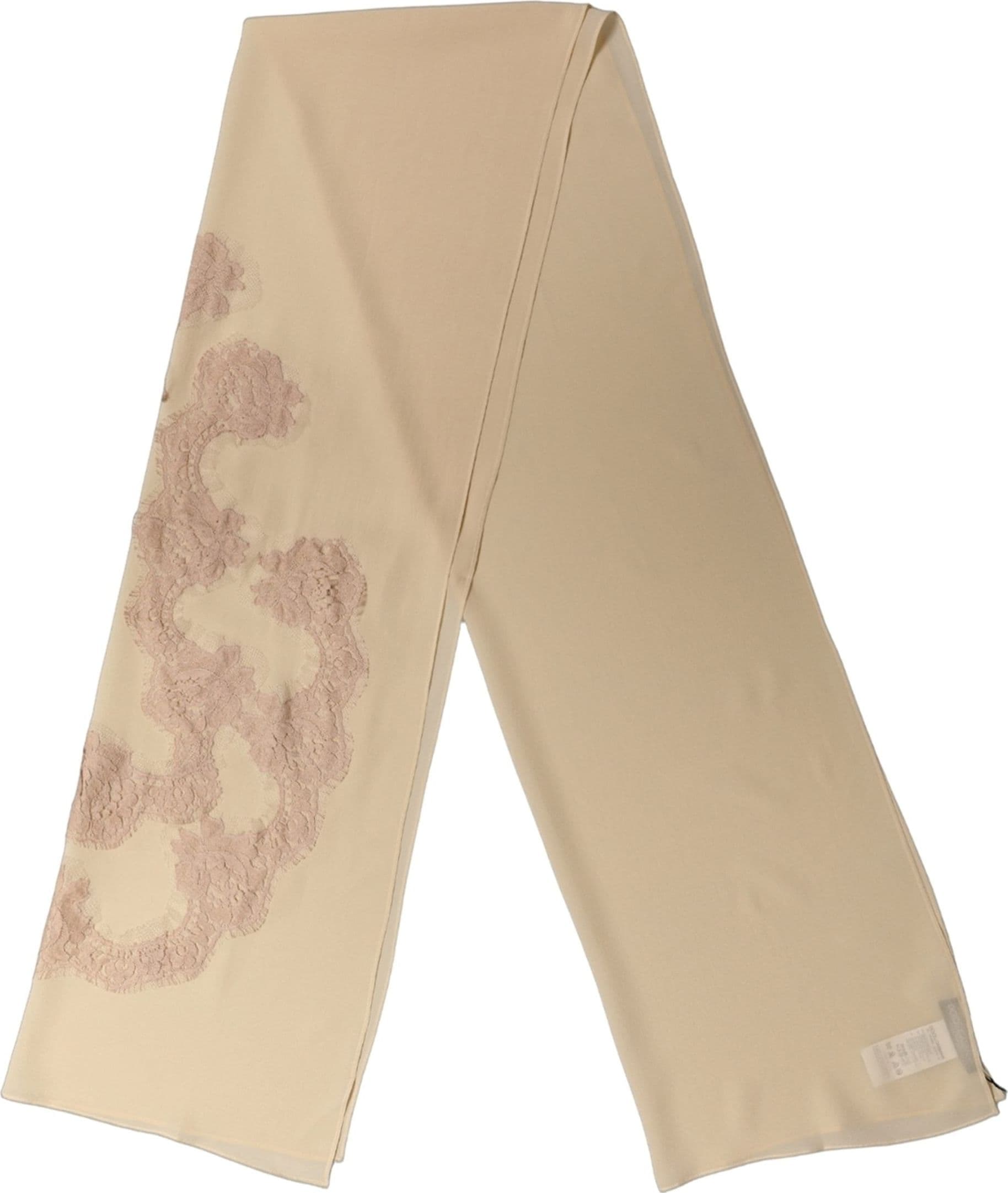 Dolce & Gabbana Light Beige Ornate Lace Neck Shawl Scarf - 3