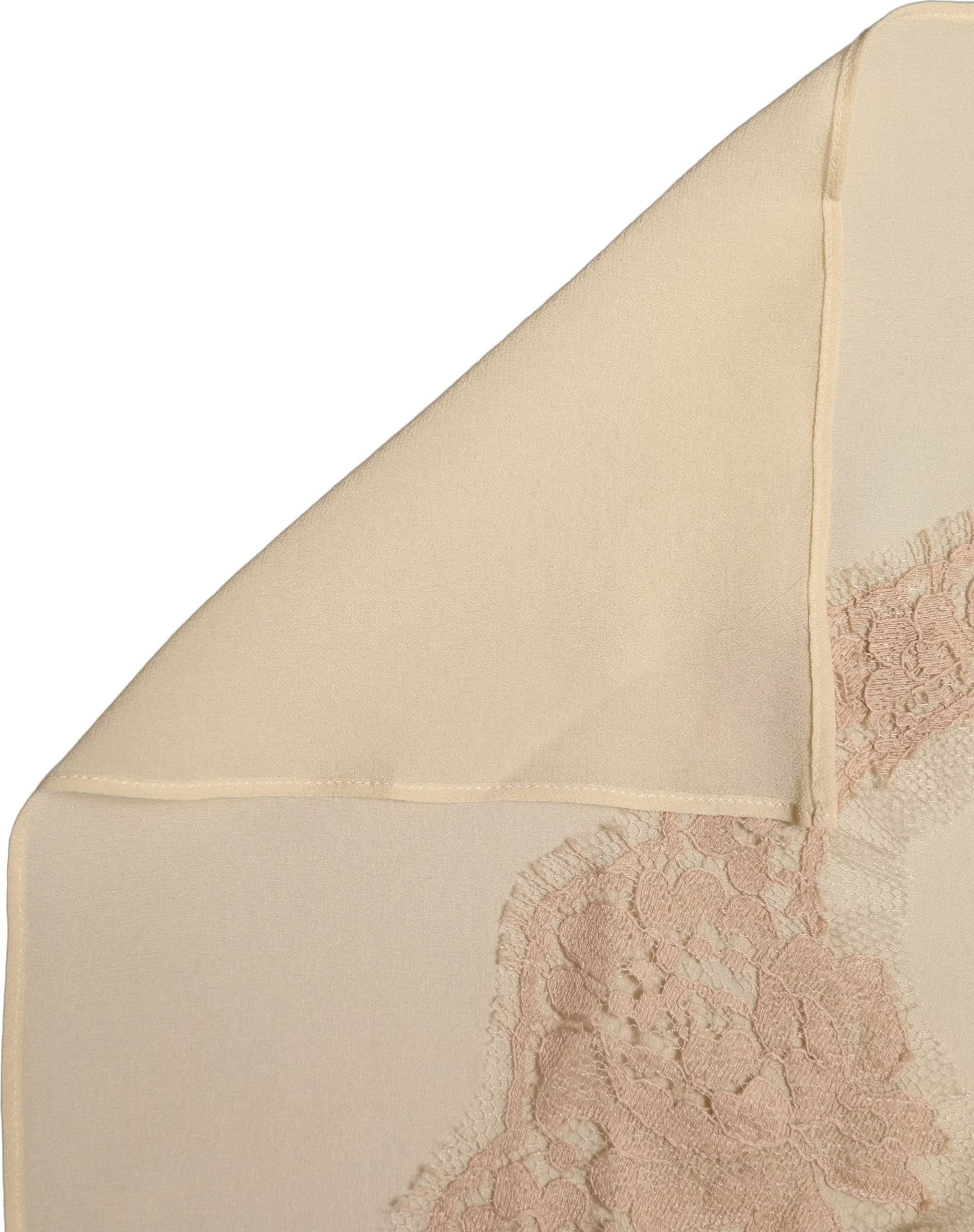 Dolce & Gabbana Light Beige Ornate Lace Neck Shawl Scarf - 4