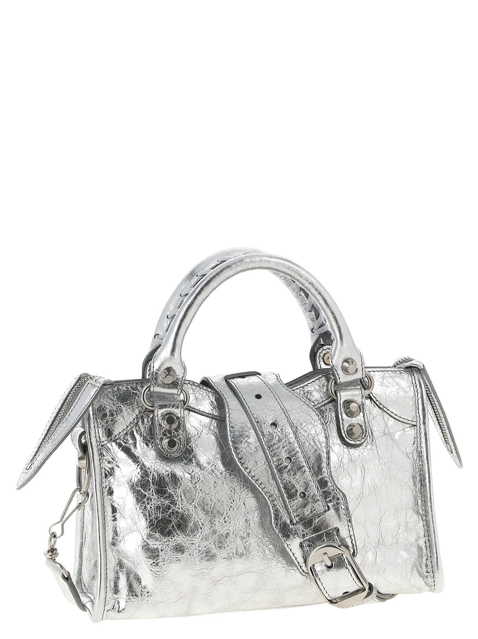 Balenciaga Silver Lamb Leather Handbag - 2