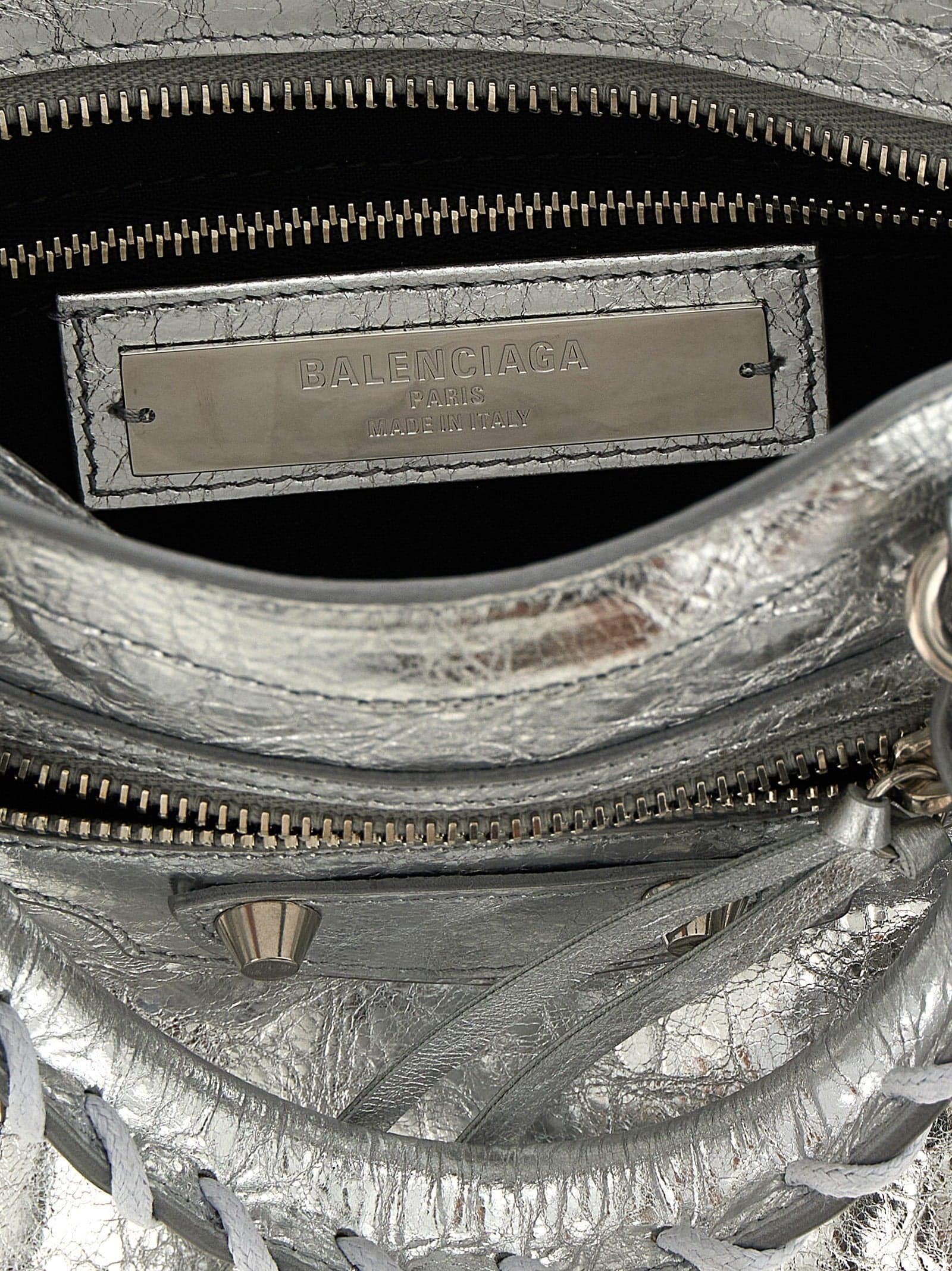 Balenciaga Silver Lamb Leather Handbag - 4