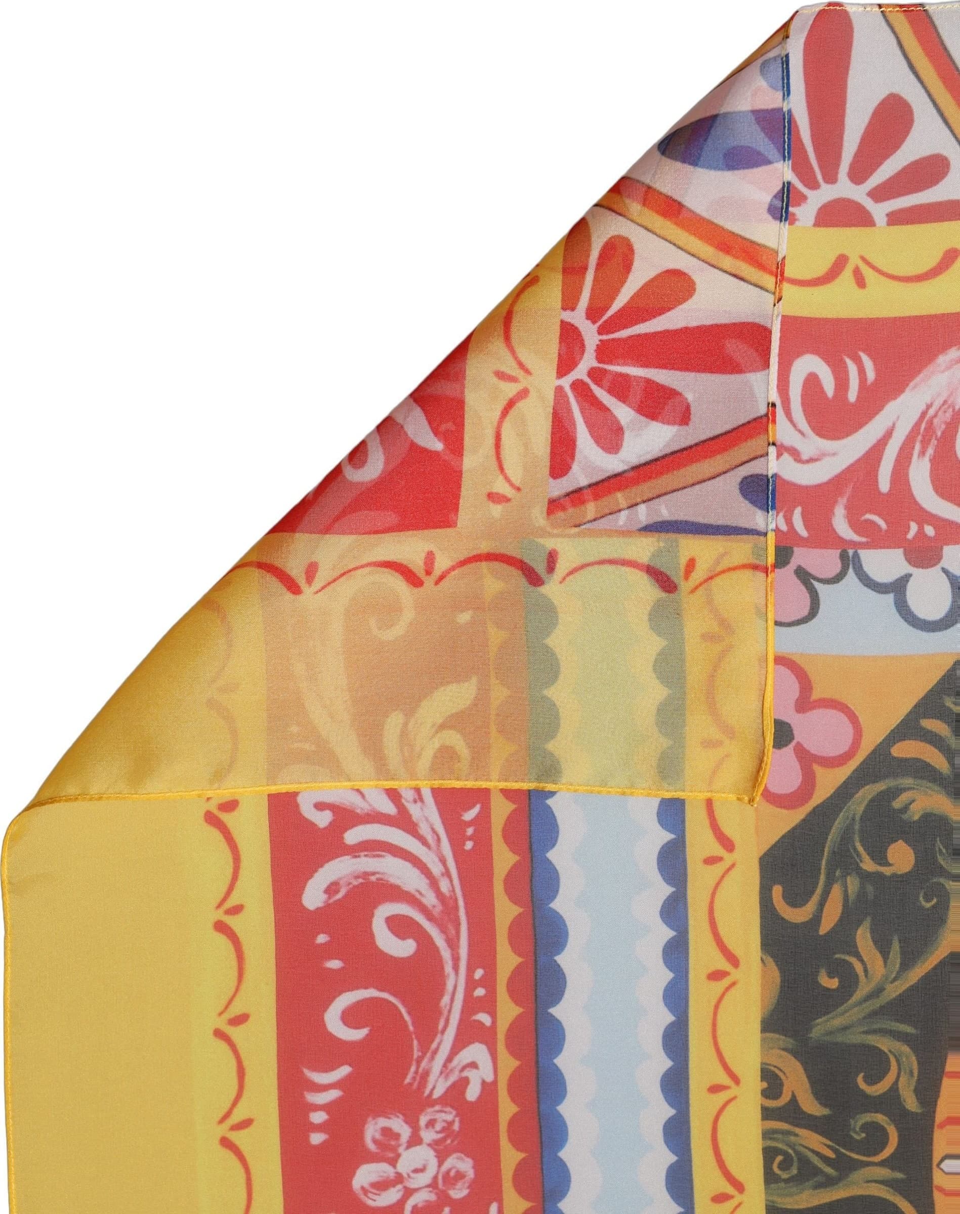 Dolce & Gabbana Multicolor Silk Printed Square Foulard Scarf - 2