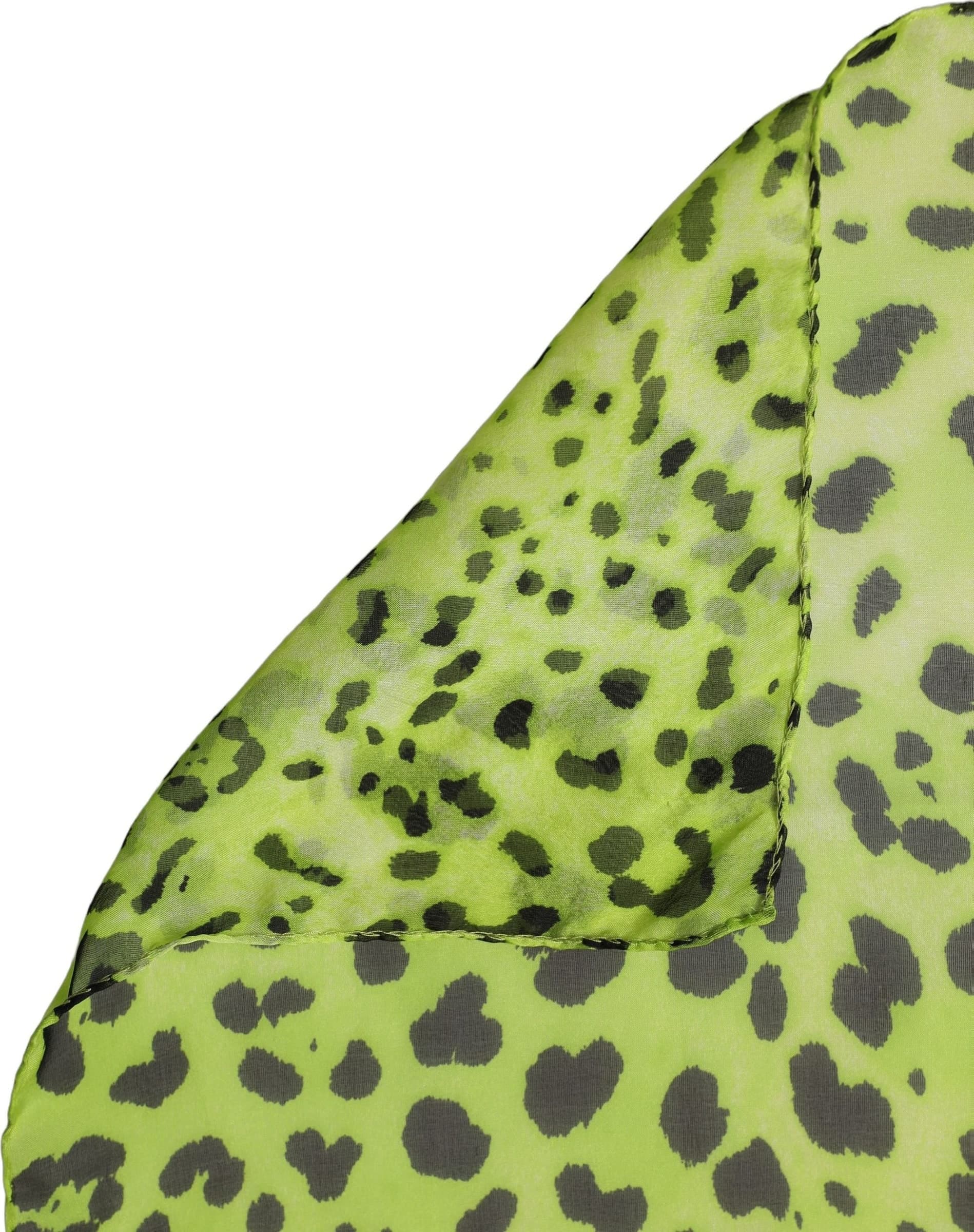 Dolce & Gabbana Green Leopard Print Silk Square Foulard Scarf - 2