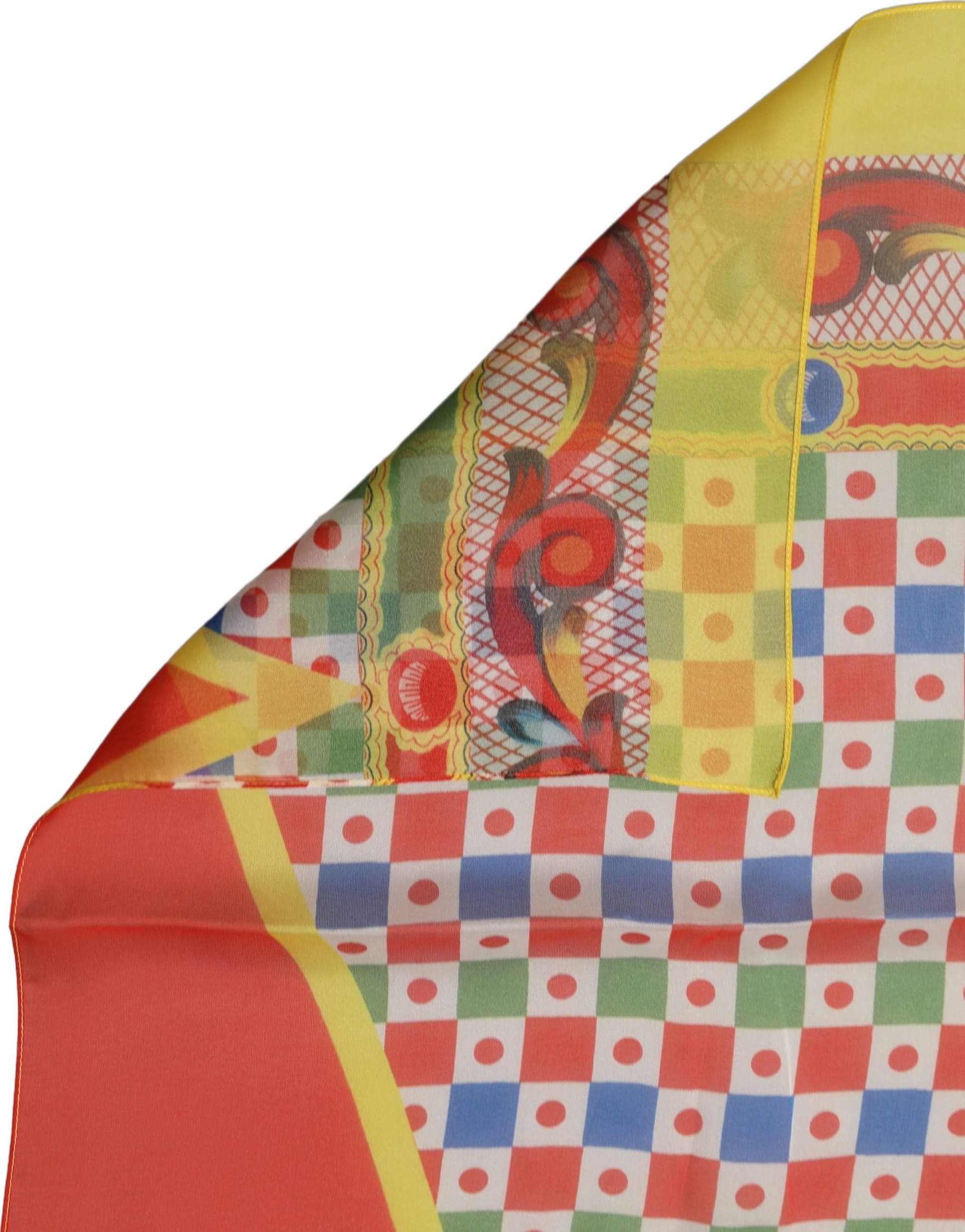 Dolce & Gabbana Multicolor Silk Carretto Print Stole Scarf - 3