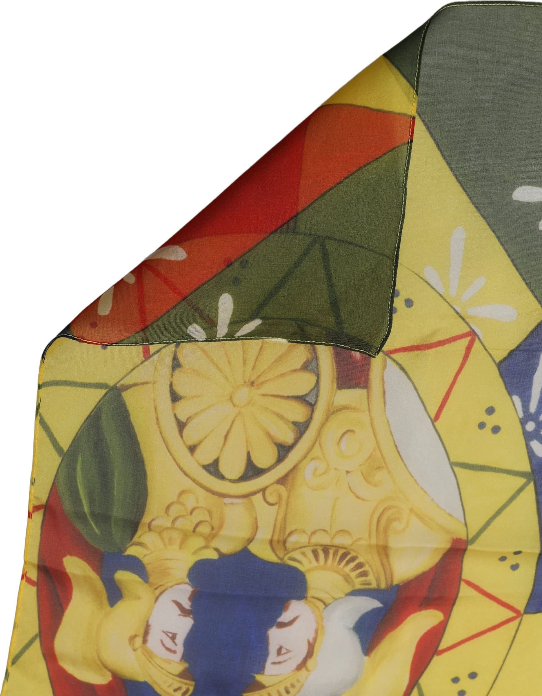 Dolce & Gabbana Multicolor Silk Printed Shawl Stole Scarf - 3