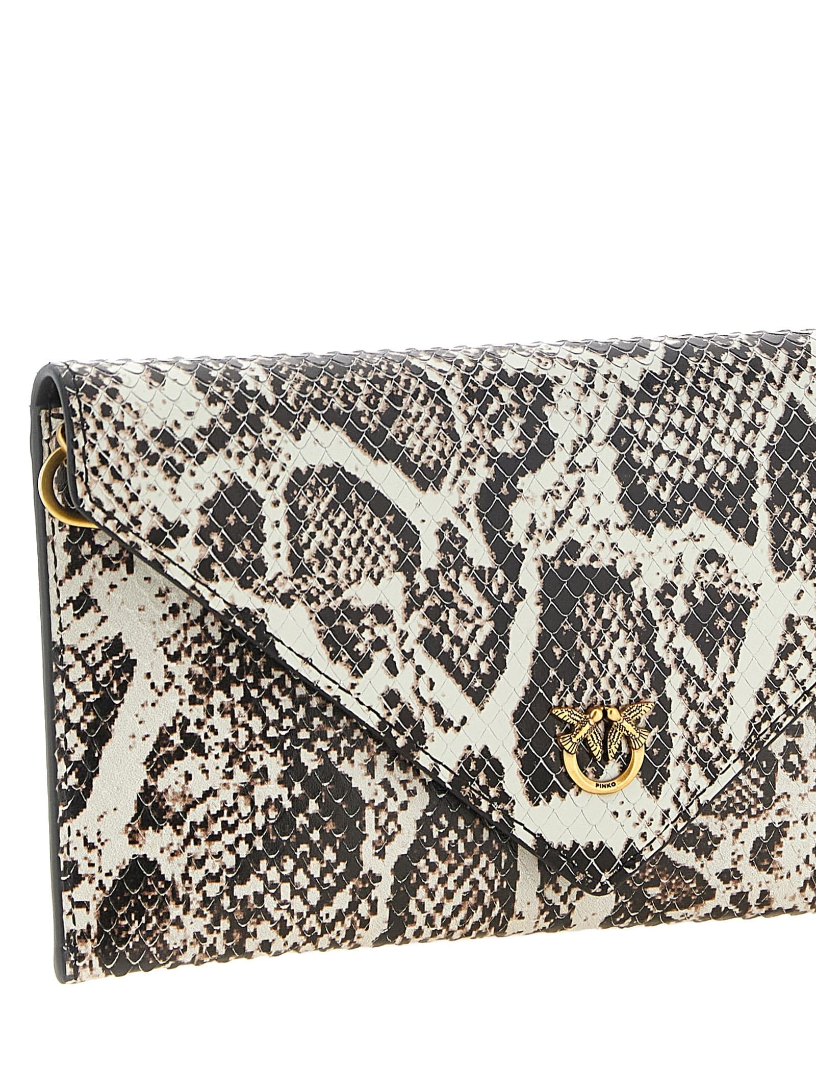 PINKO Beige Calfskin Clutch Bag - 3