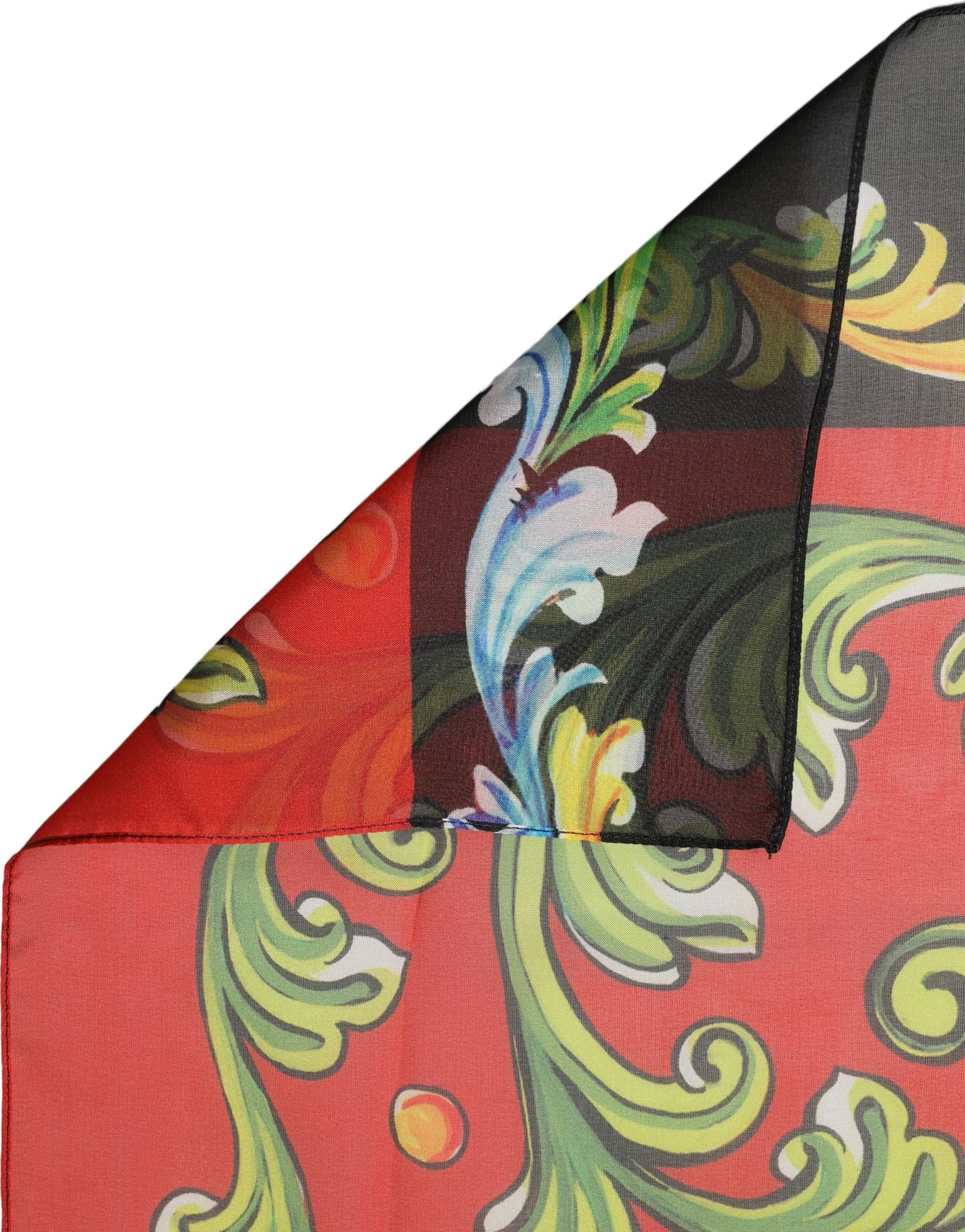 Dolce & Gabbana Multicolor Silk Printed Square Foulard Scarf - 3