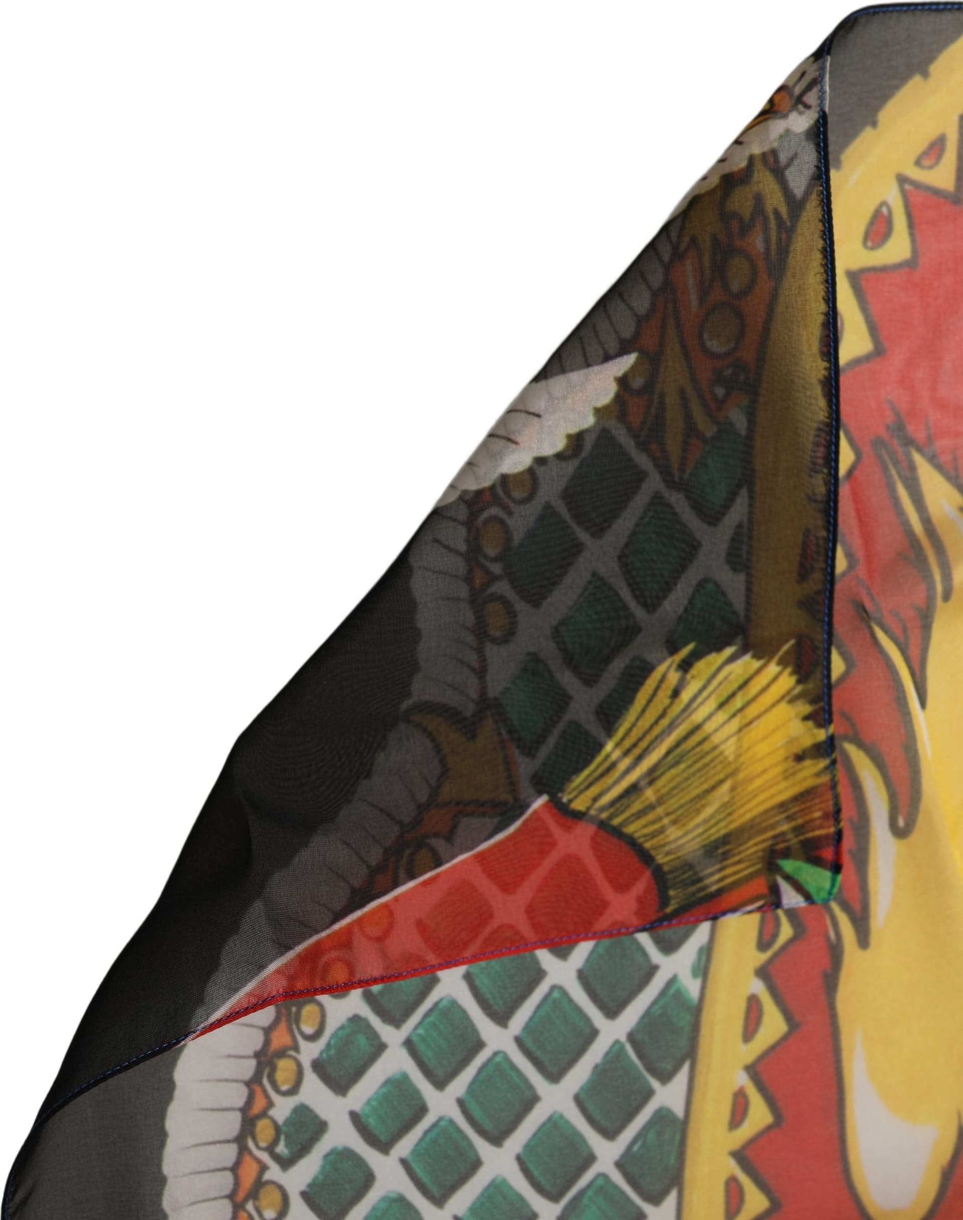 Dolce & Gabbana Multicolor Silk Printed Square Foulard Scarf - 3