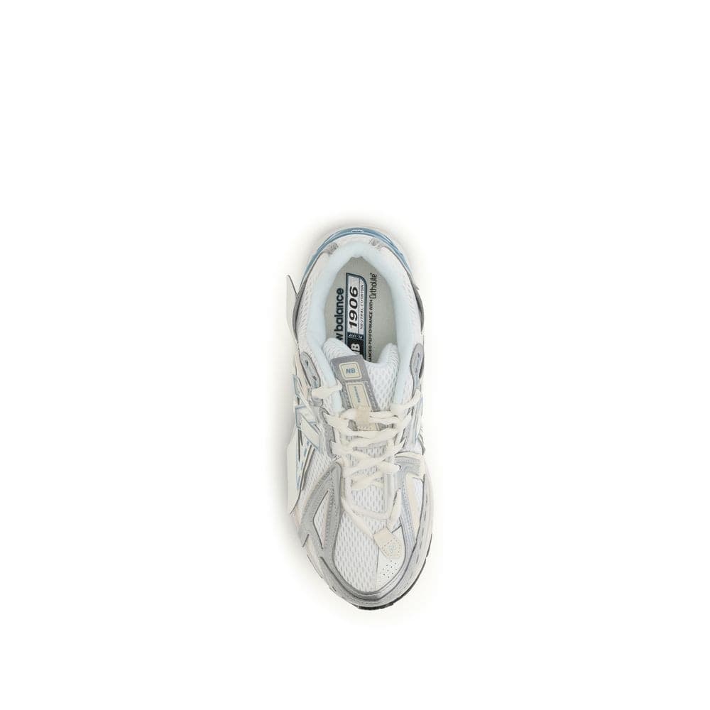 New Balance White Fabric Athletic Sneakers - 4