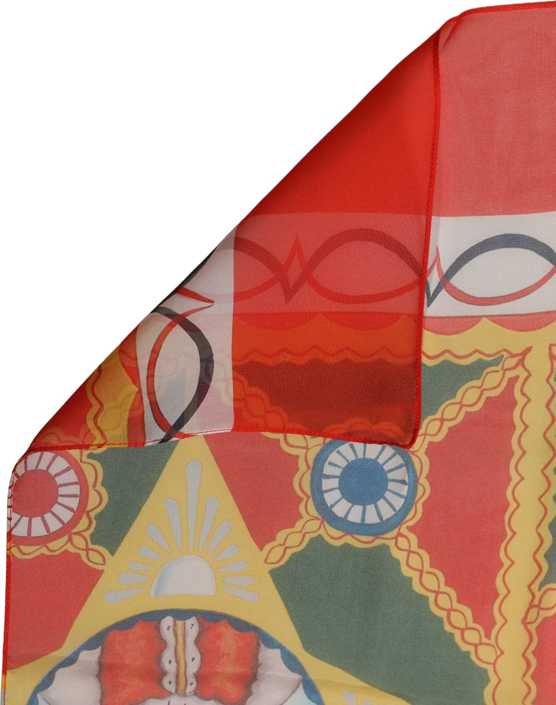 Dolce & Gabbana Multicolor Silk Printed Square Foulard Scarf - 2