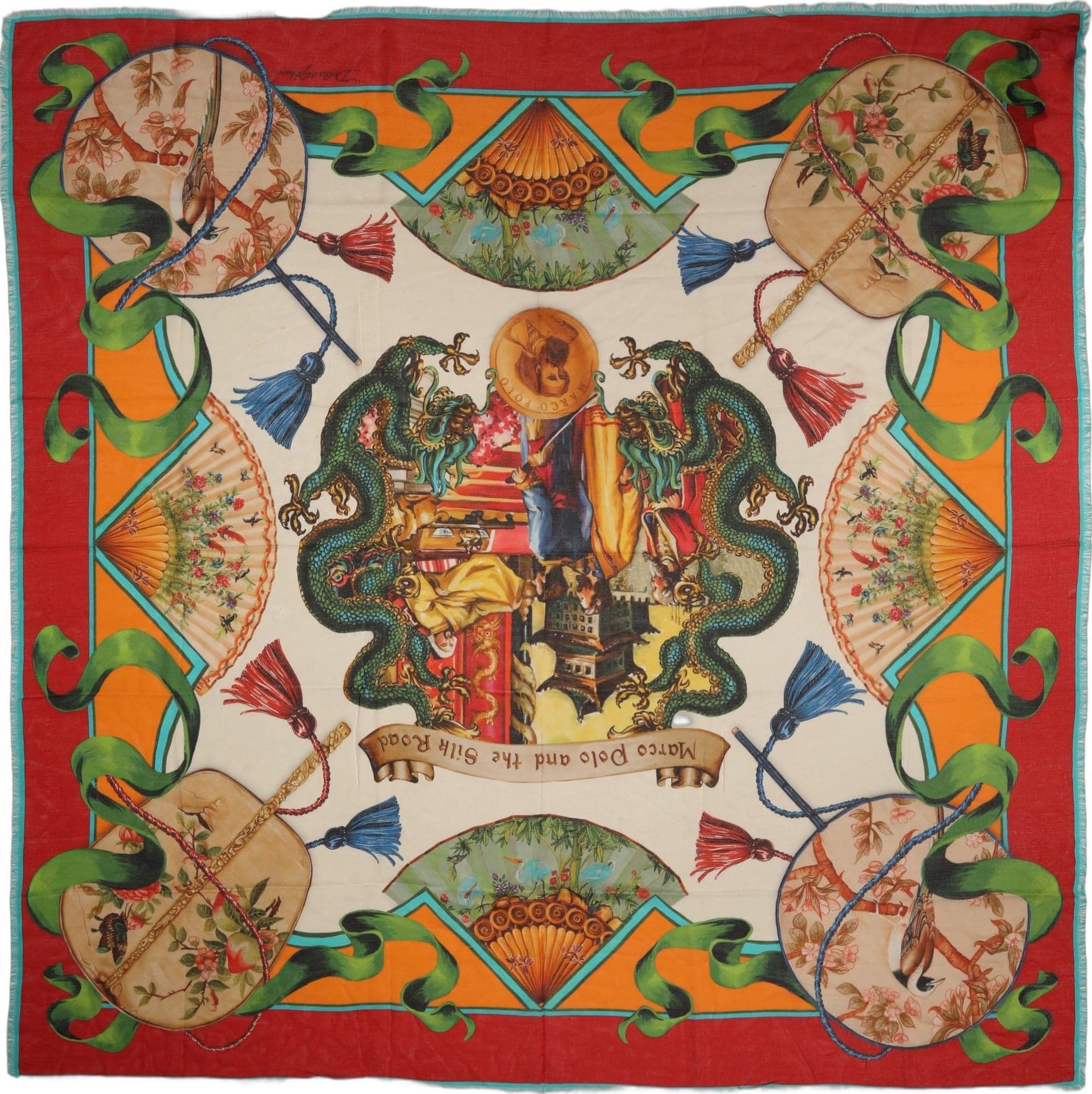 Dolce & Gabbana Multicolor Marco Polo Motifs Shawl Scarf - 2